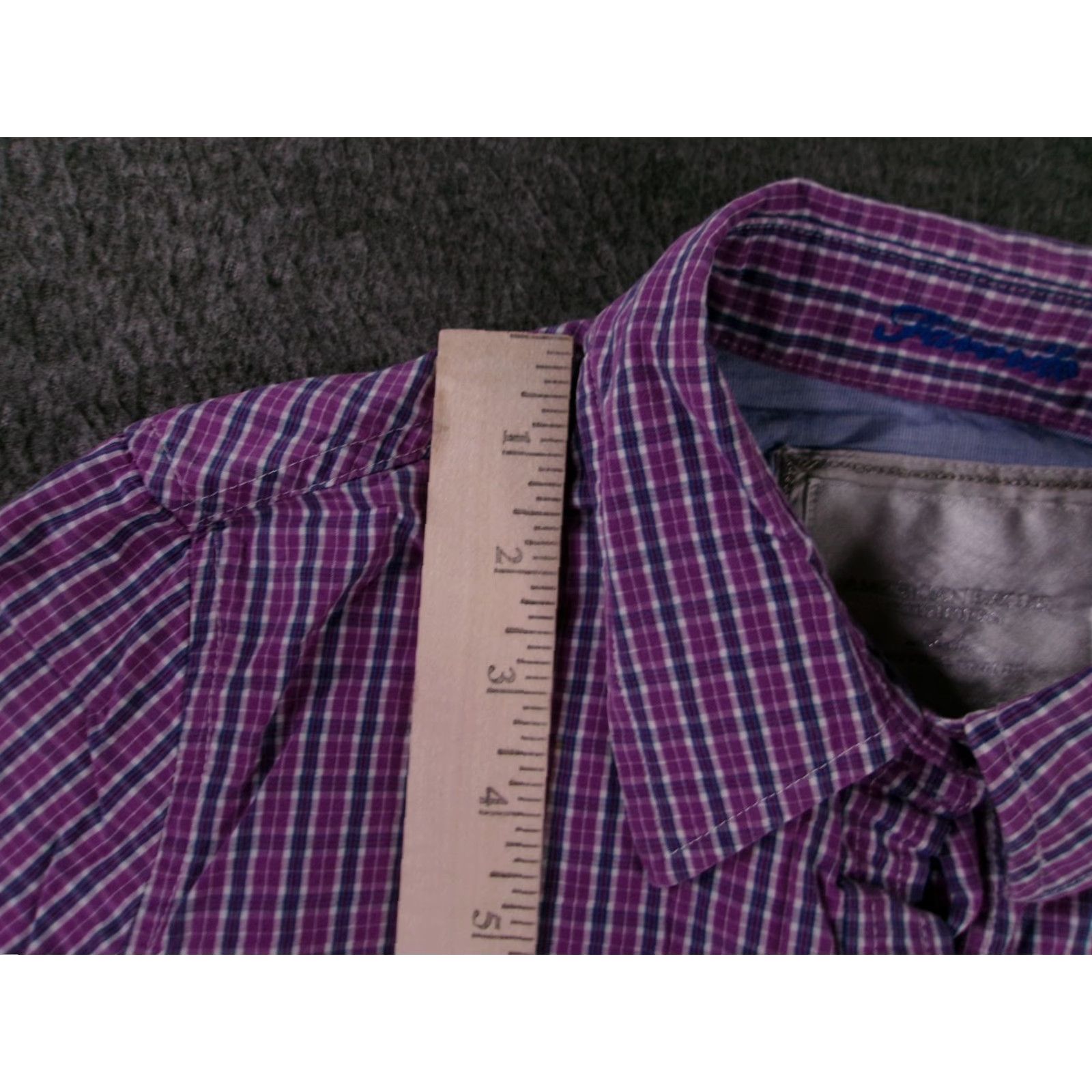 Vintage VINTAGE American Eagle Shirt Womens S Purple Plaid Button Up Long Sleeve Pocket Fitted Embroidered Logo Chest Pocket Button Front Collared 100% Cotton Size S / US 4 / IT 40 - 5 Thumbnail