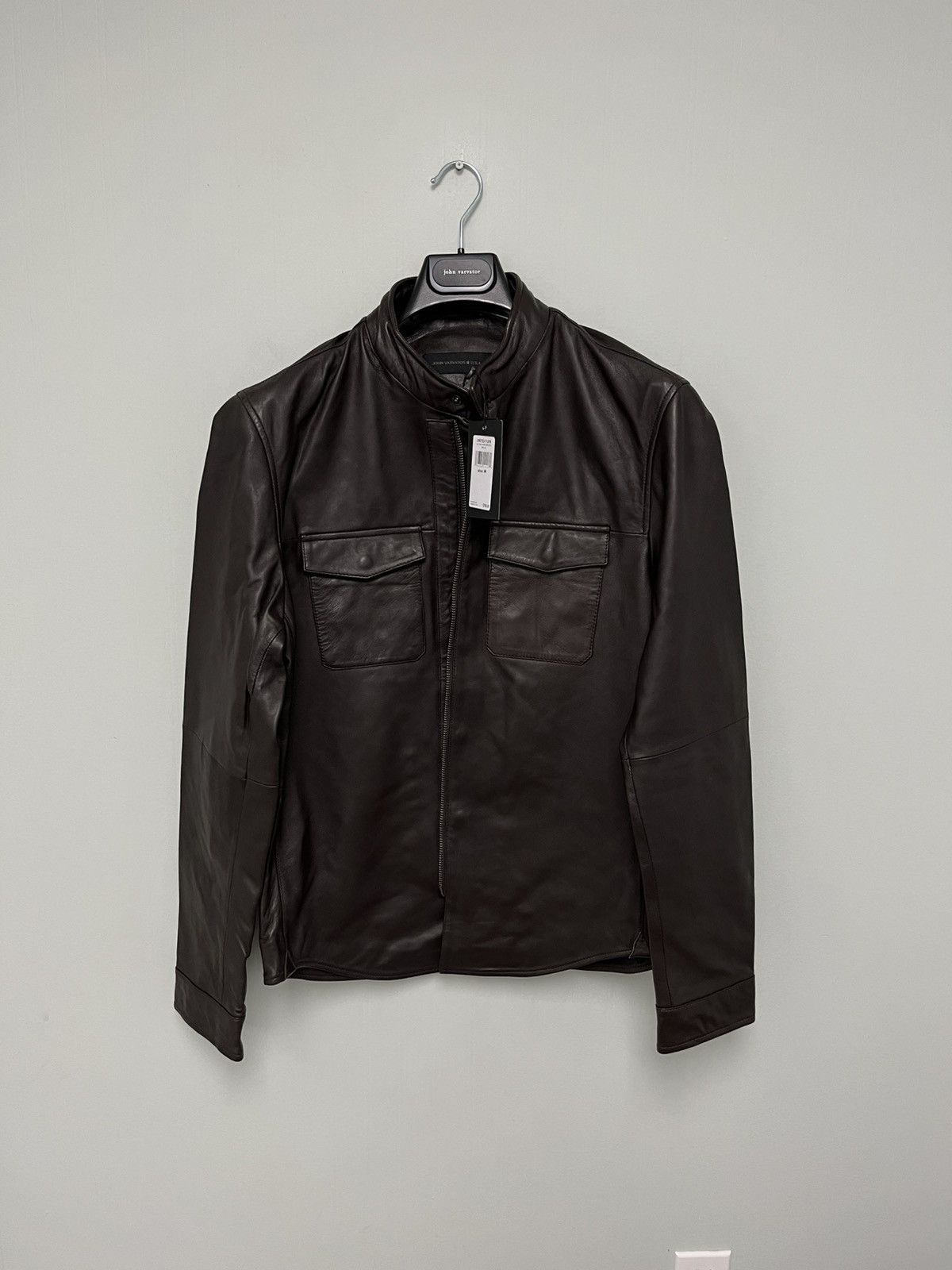 John Varvatos Leather snapfront jacket size medium Size US M / EU 48-50 / 2 - 7 Thumbnail