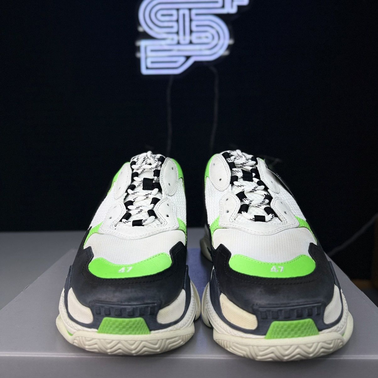 Balenciaga Balenciaga Triple-S Black/White/Green Size US 14 / EU 47 - 4 Thumbnail