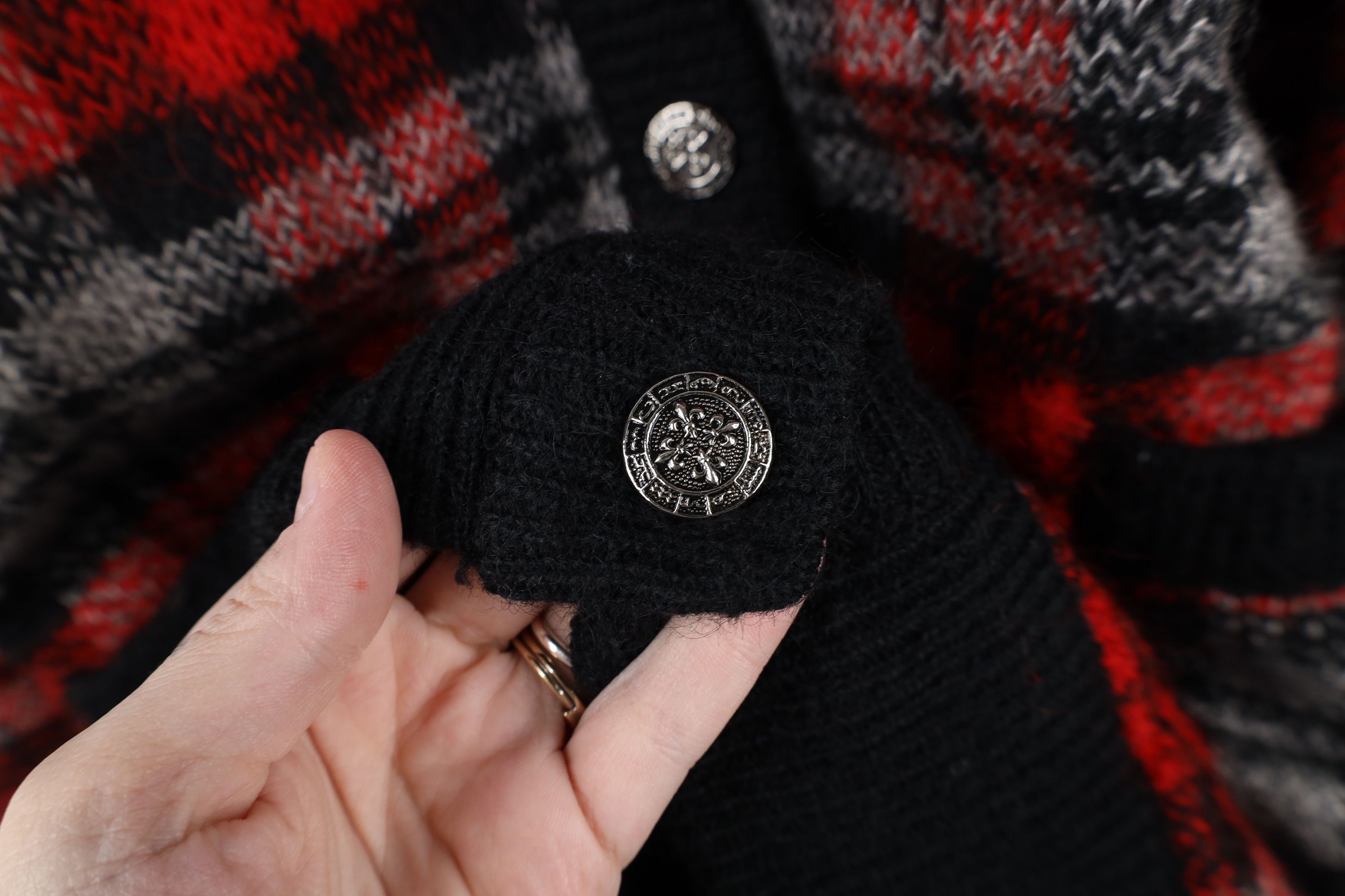 Vintage Vintage 90s Streetwear Blend Knit Cardigan Sweater Plaid Size M / US 6-8 / IT 42-44 - 4 Thumbnail