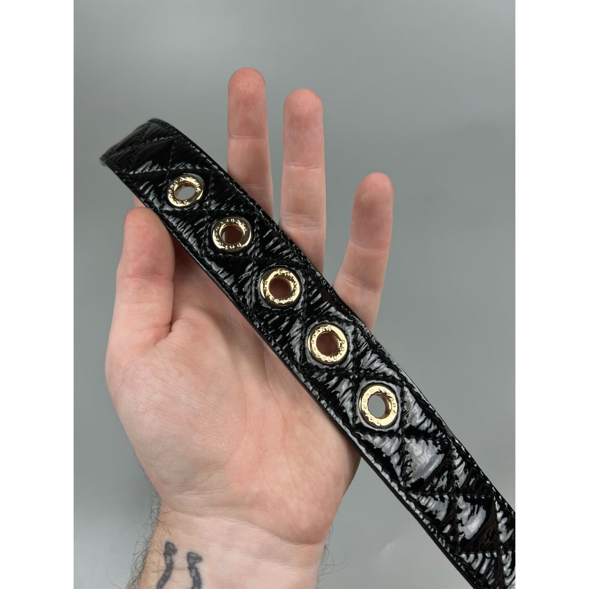 Dolce & Gabbana Dolce & Gabbana Patent Leather Quilted Logo Belt Size ONE SIZE - 10 Thumbnail