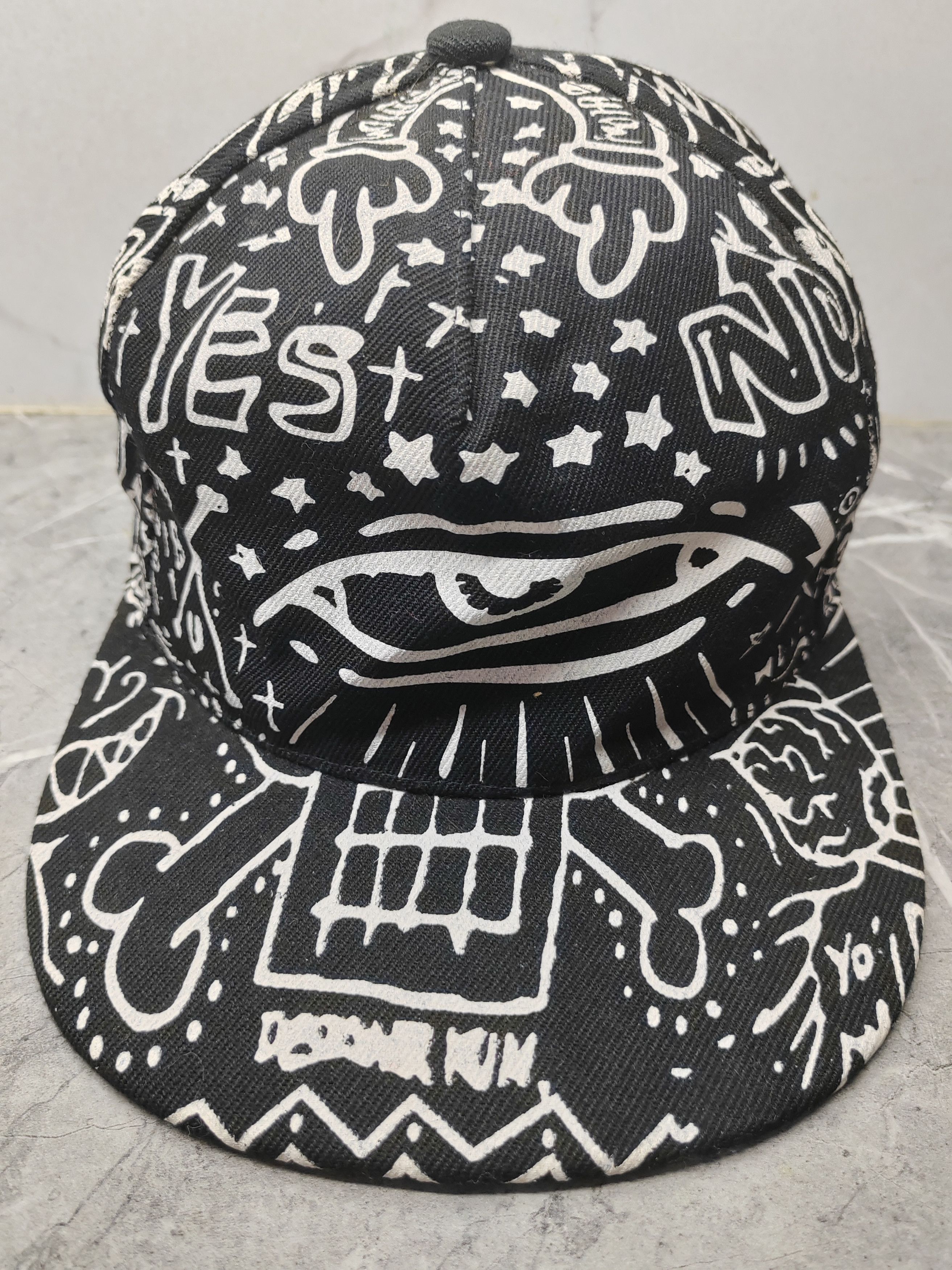 Japanese Brand Vintage Skulls Doodle Cap Hat Size ONE SIZE - 2 Thumbnail