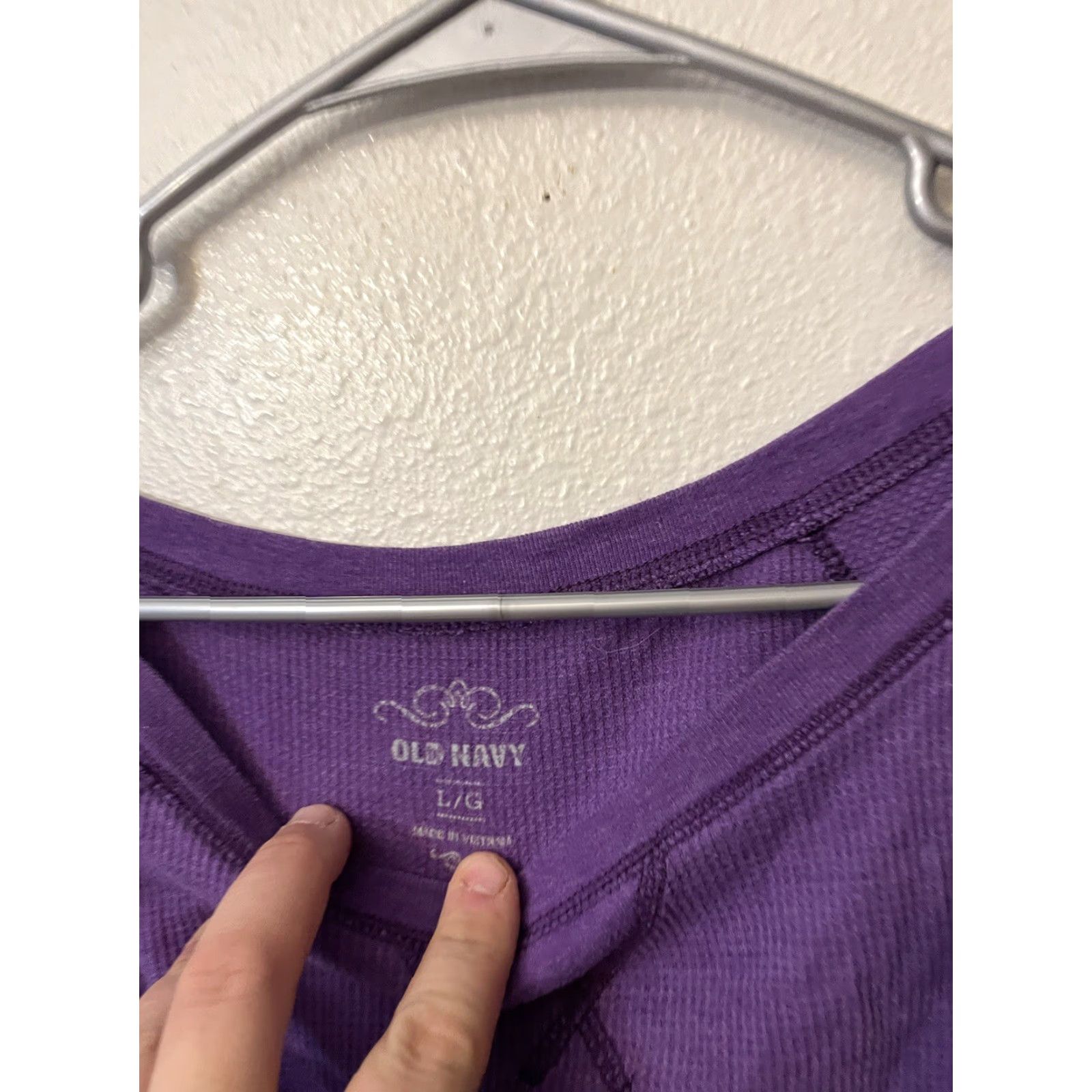 Old Navy Old Navy Purple Thermal Waffle Knit Tee Shirt T-Shirt Top Women L Long Sleeve Scoop Neck Casual Size L / US 10 / IT 46 - 2 Thumbnail