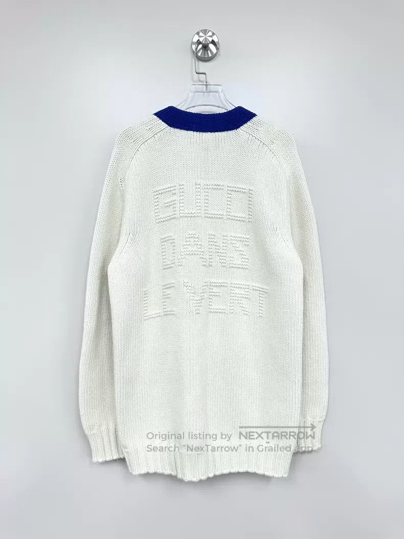 Gucci Gucci White logo rabbit jacquard knitted cardigan coat Size S / US 4 / IT 40 - 2 Thumbnail