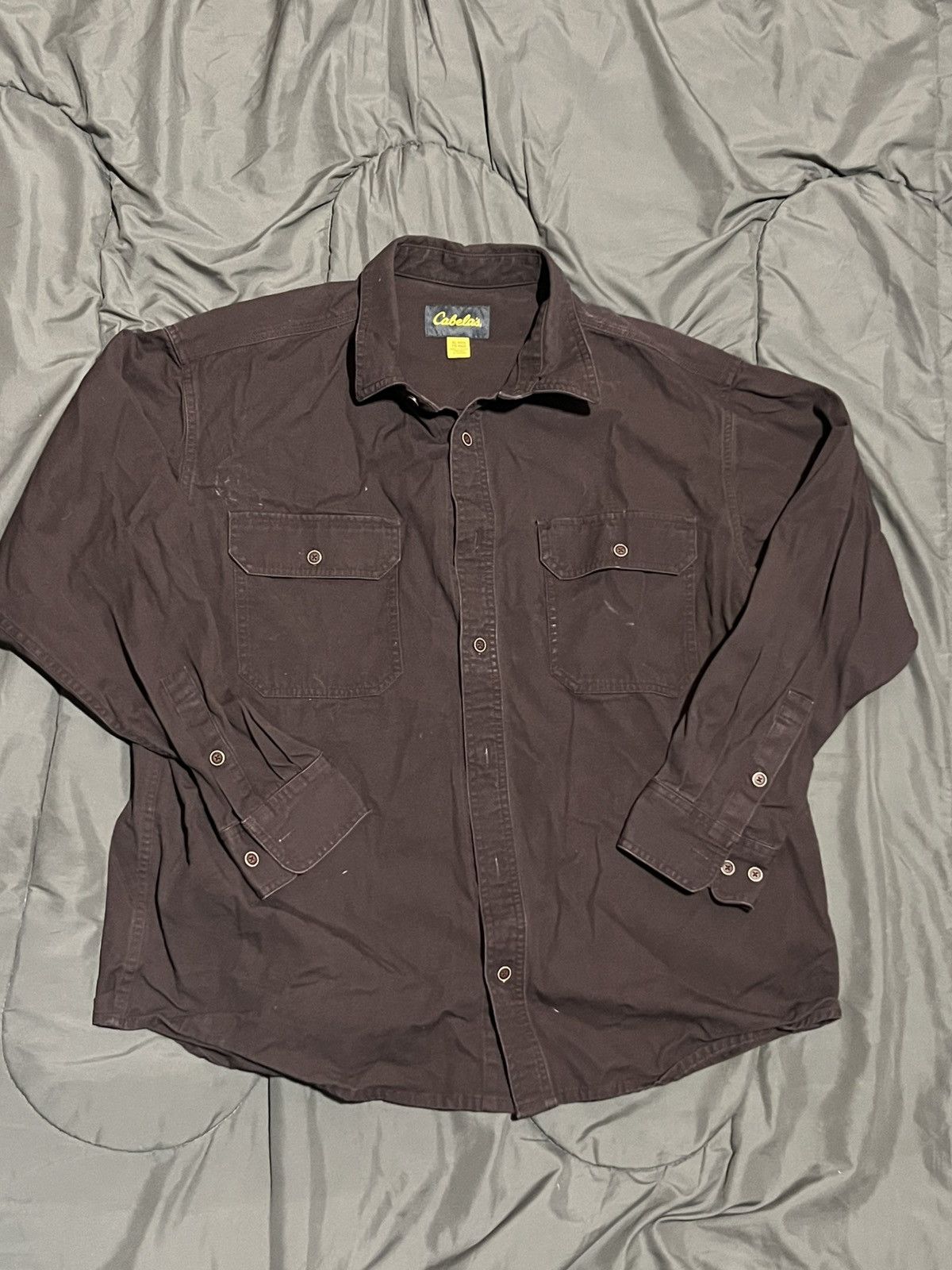 Cabelas Brown Cabels Long Sleeve Button Up Work Shirt Size US XL / EU 56 / 4 - 2 Thumbnail