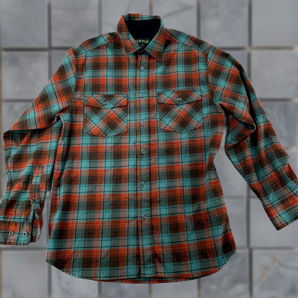 Orvis Orvis Flannel Shirt Mens Medium Colorful Plaid Button Up Shirt Mens Regular Long Sleeve Multicolor Fall Spring Summer Outdoor Size US M / EU 48-50 / 2 - 1 Thumbnail