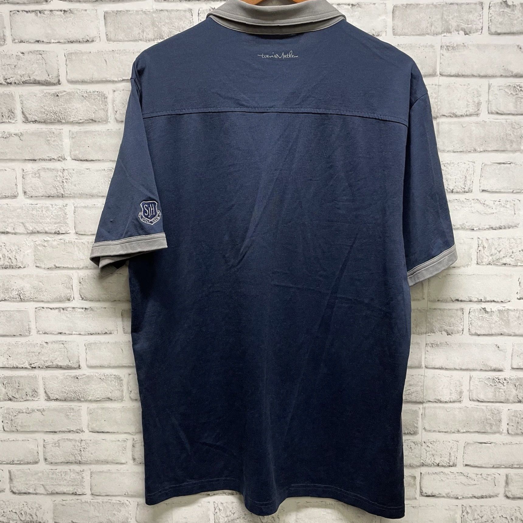 TravisMathew Travis Mathew Polo Shirt Mens Golf Dark Blue XL Stretchy Polo Shirt Classic Regular Size Size US XL / EU 56 / 4 - 5 Thumbnail