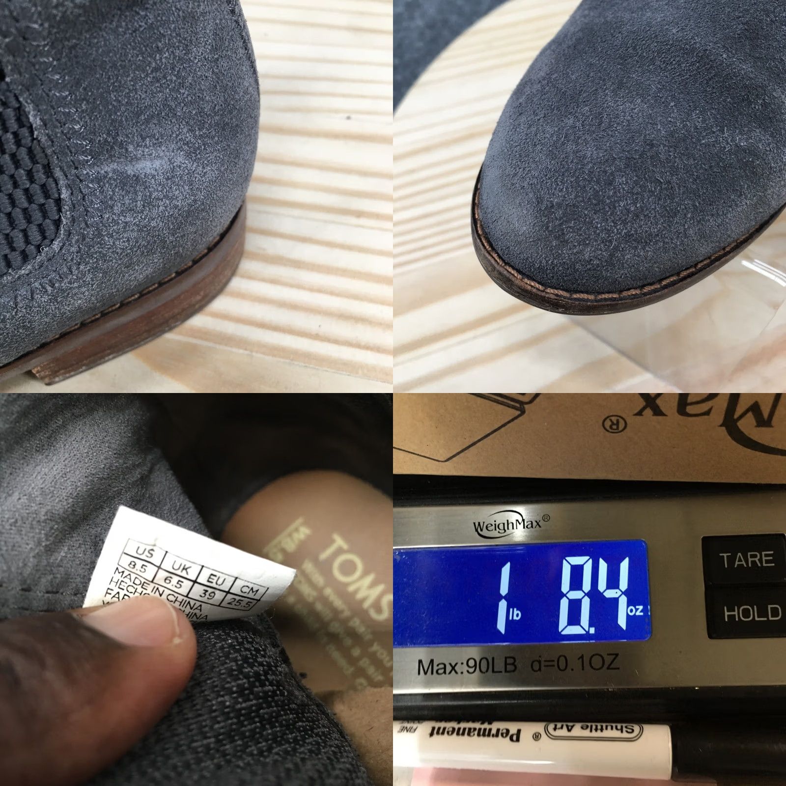 Toms Toms Boots Womens 8.5 Ella Chelsea Booties Gray Suede Almond Toe Cuban Heels Boots Men's? Size US 9 / IT 39 - 9 Thumbnail