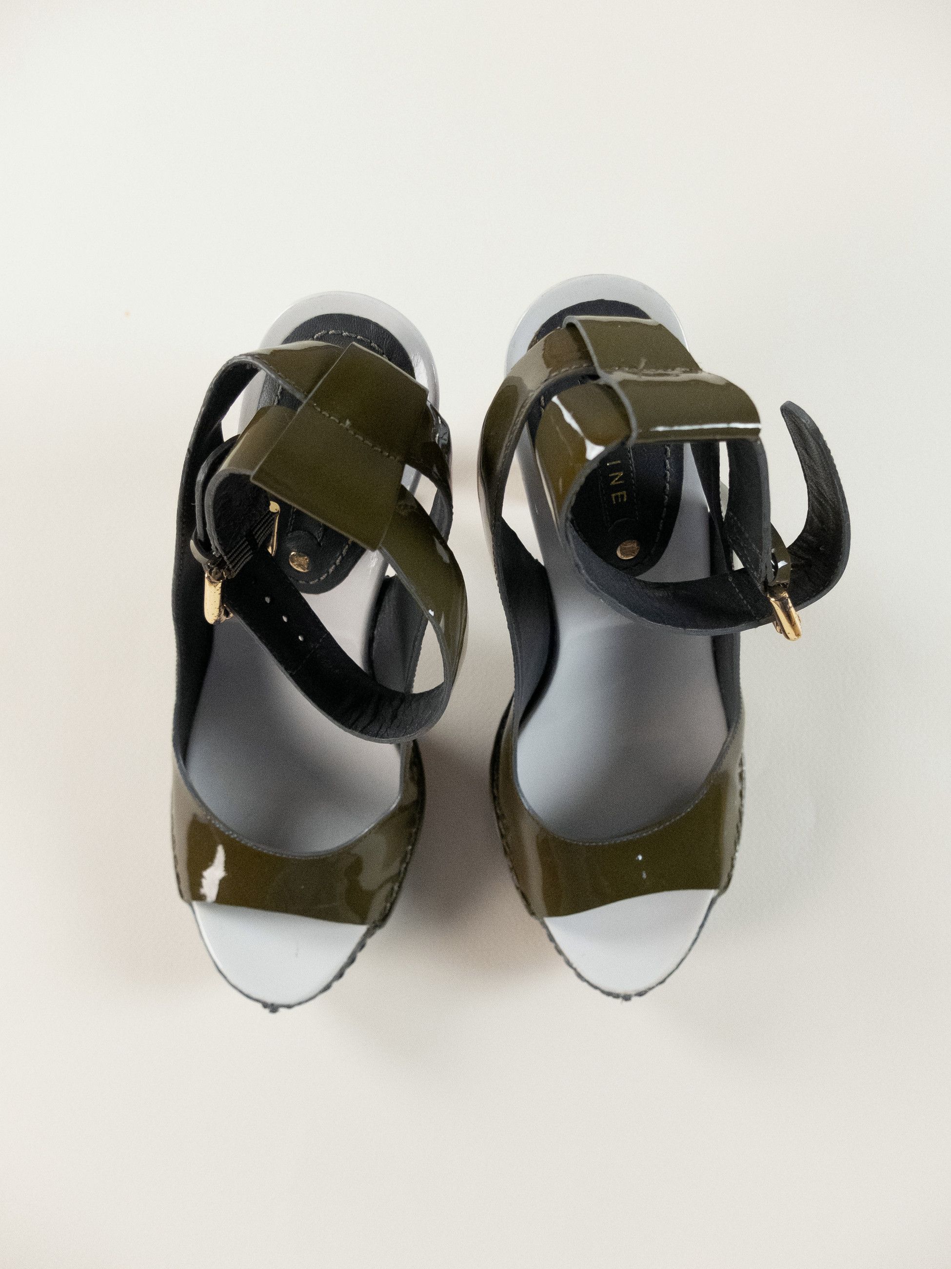 Celine CELINE vintage green patent leather patent slingback sandals Size US 6 / IT 36 - 2 Thumbnail