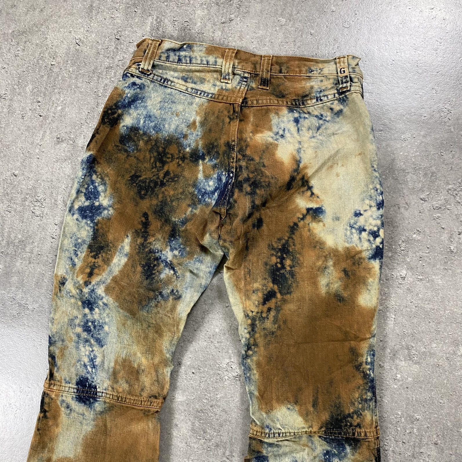 Japanese Brand × Vintage G Brand Flared Low Rise Jeans Tie Dye Pants Size 28" / US 6 / IT 42 - 8 Thumbnail