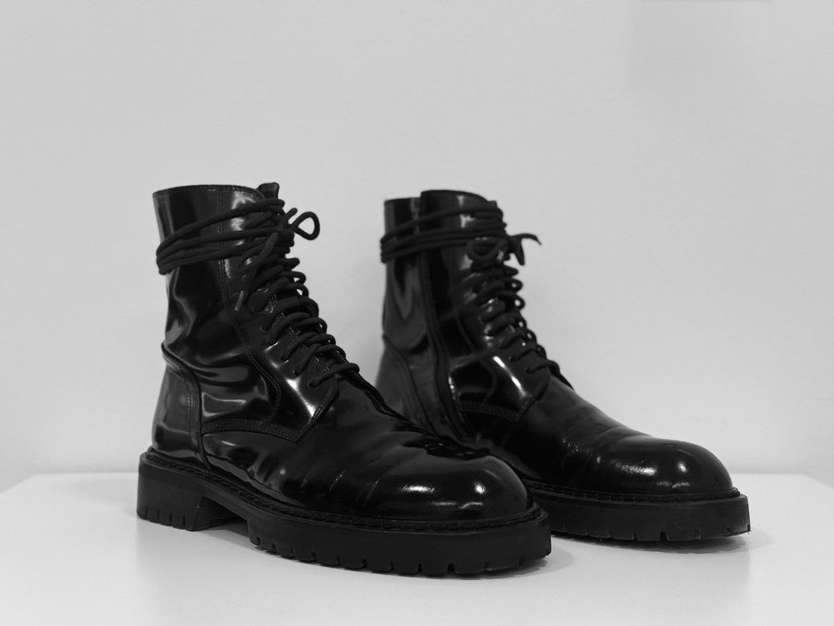Ann Demeulemeester Abrassivato Nero Combat Boots Size US 10 / EU 43 - 1 Thumbnail