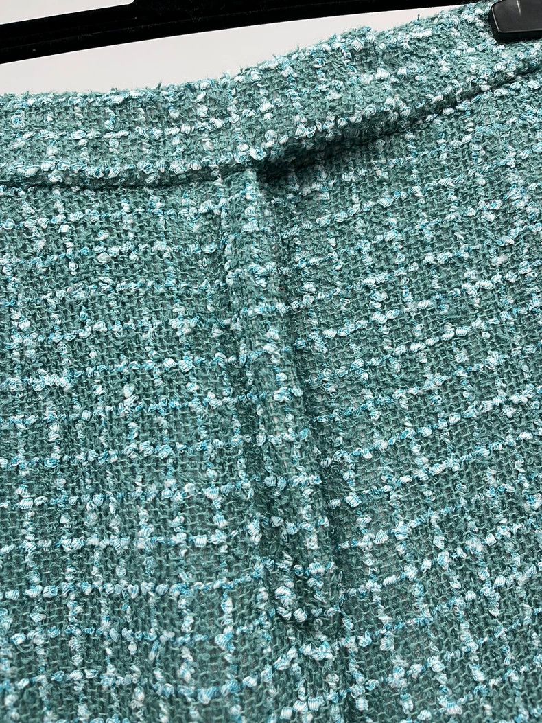 Chanel Chanel 23P Lake Blue Tweed Glazed Buckle Wide-leg Pants Size 25" / US 0 / IT 36 - 2 Thumbnail