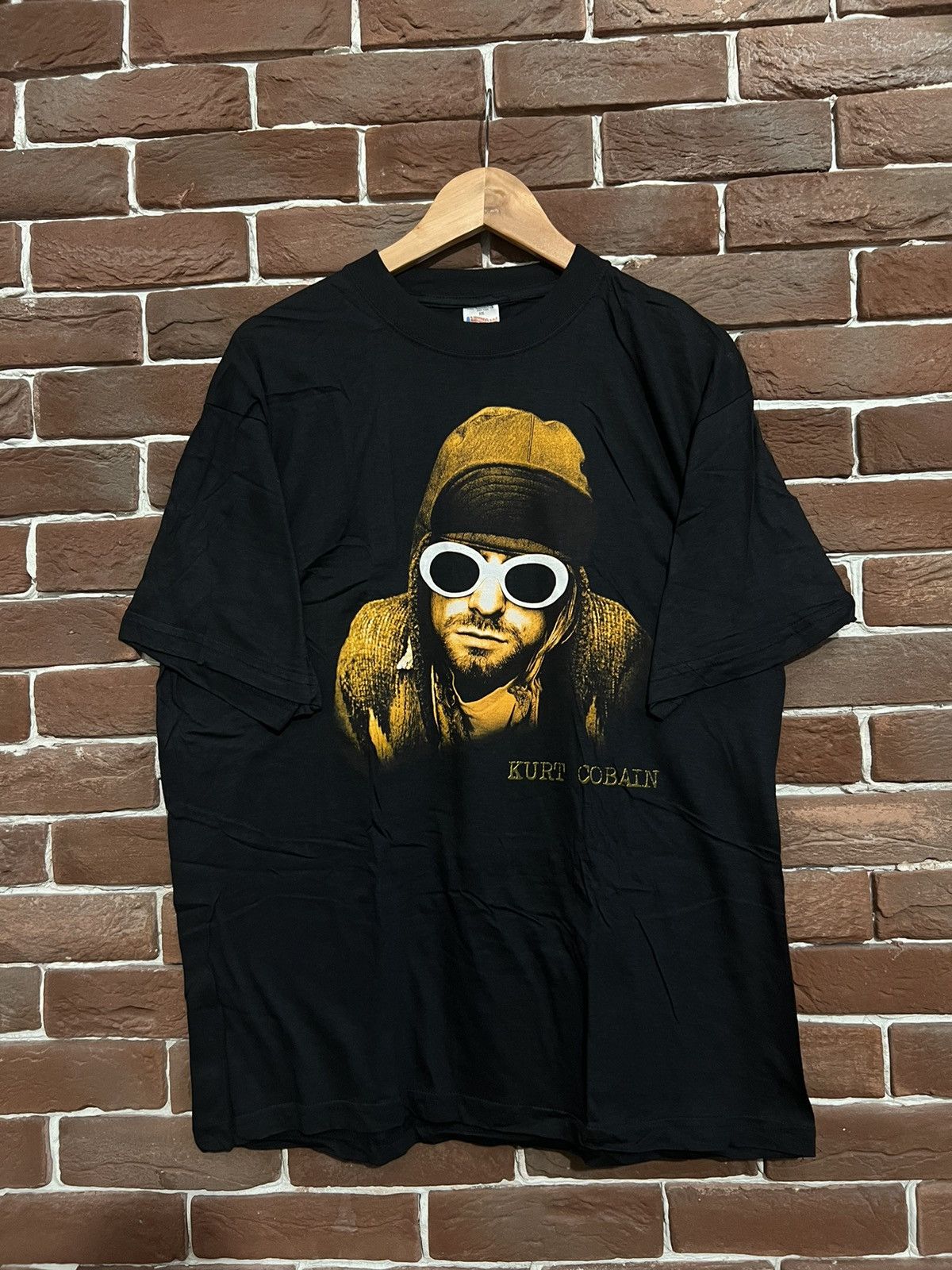 image of Band Tees x Kurt Cobain 90's Kurt Cobain Vintage Grunge Nirvana Band Tshirt Empire in Black (Size X