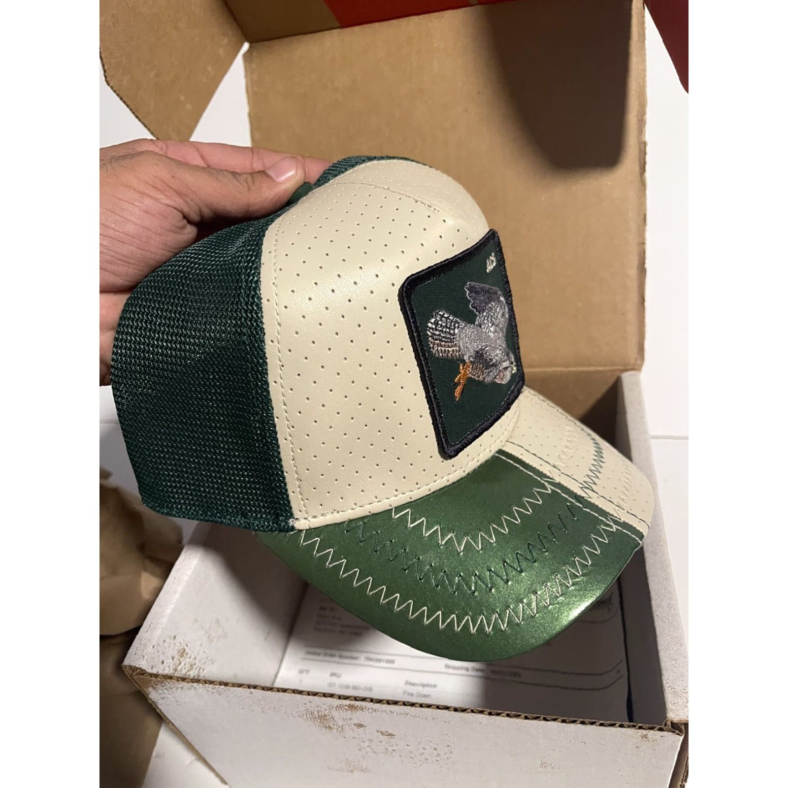 Goorin Bros. Goorin Bros The Farm Trucker Hat ACE FIVE DOWN Peregrine falcon Friday Drop BIRD Beige Adjustable Men Hat Size ONE SIZE - 8 Thumbnail