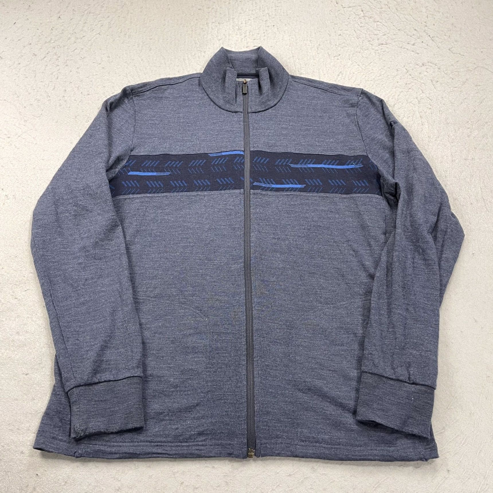 Icebreaker Icebreaker Mens Large Blue Full Zip Wool Sweater Cardigan Knit Mock Neck Winter Fall Spring Size US L / EU 52-54 / 3 - 2 Thumbnail