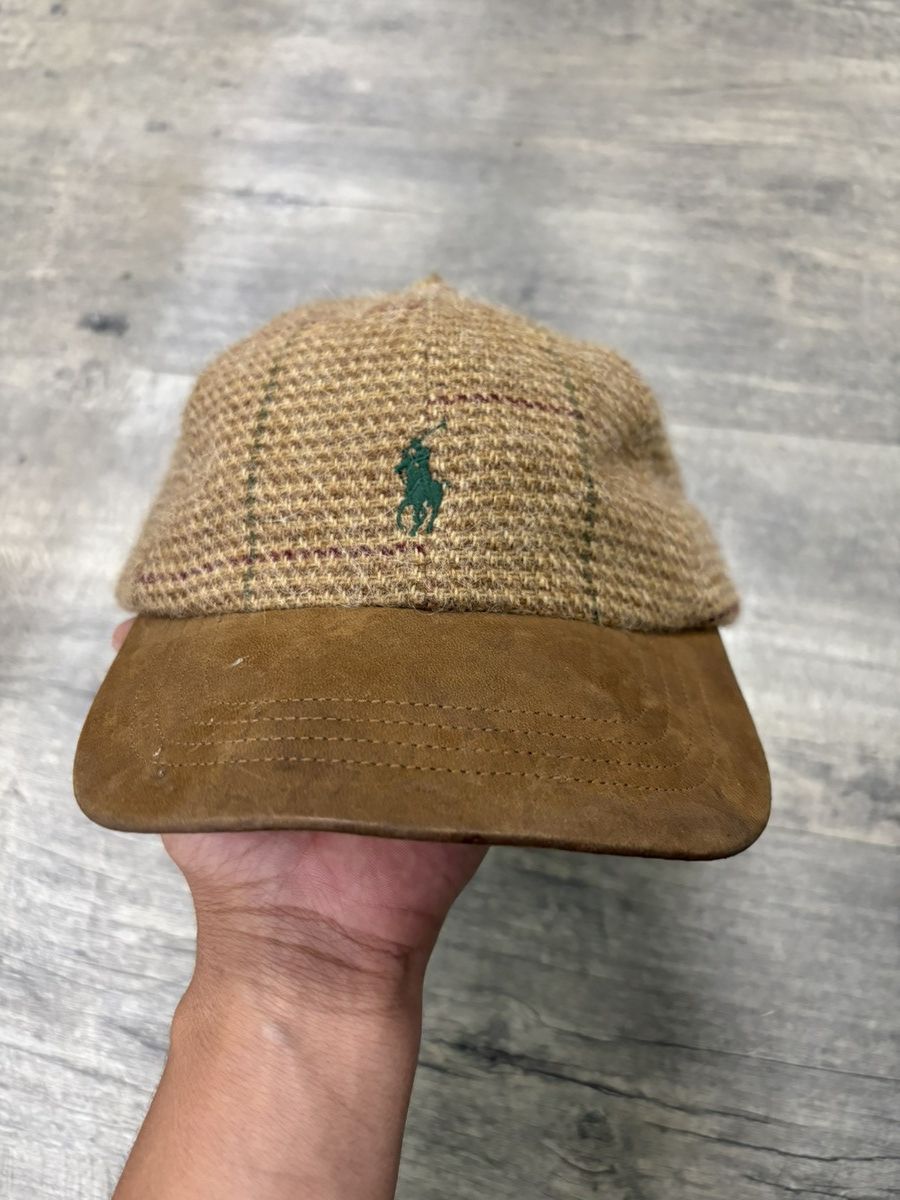 Polo Ralph Lauren Polo Ralph Lauren Wool Tweed Leather Baseball Hat Cap Size ONE SIZE - 1 Thumbnail