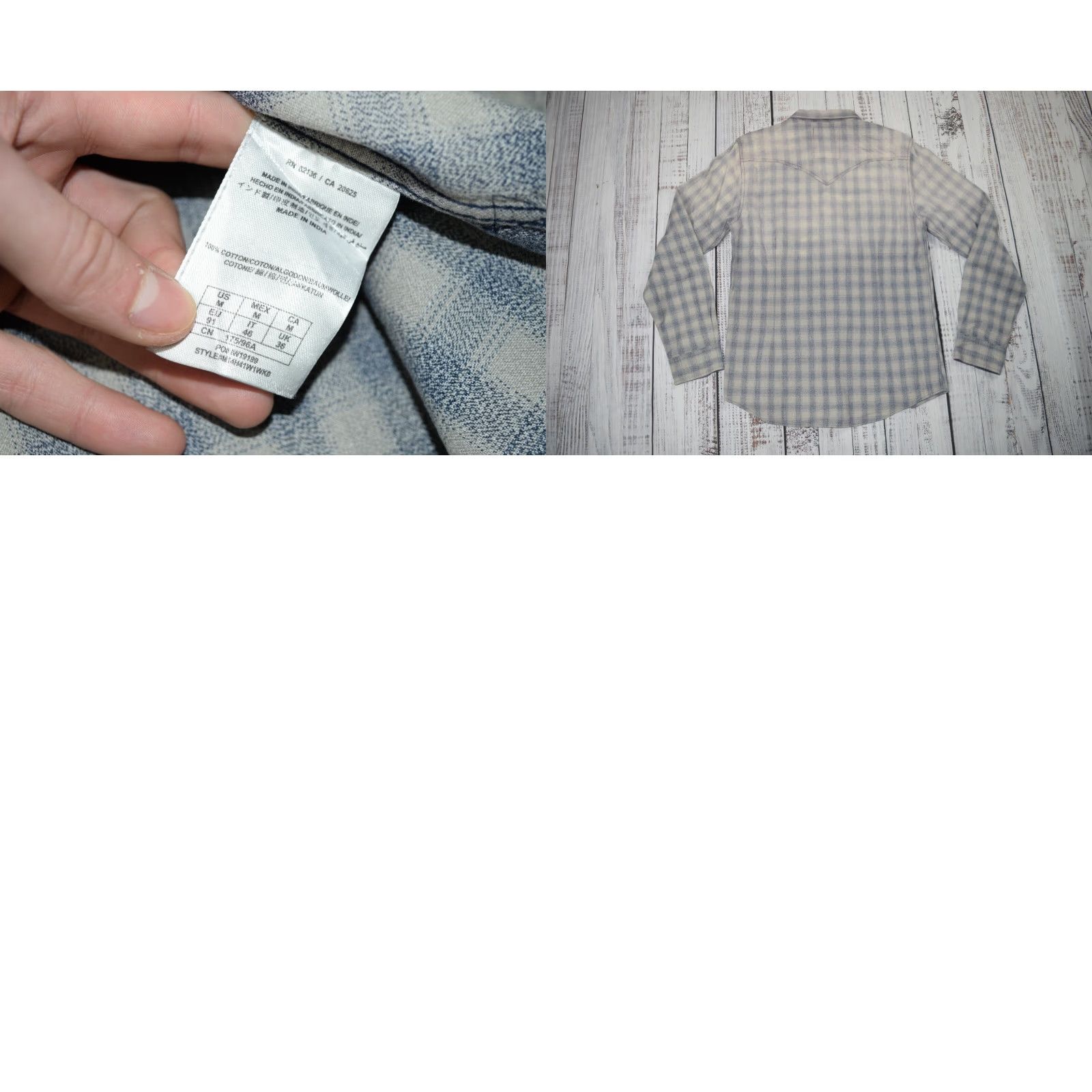 Guess GUESS JEANS Shirt Mens Medium Shadow Plaid Grey Cotton Flannel Snap Up Western 90s Size US 31 - 8 Thumbnail