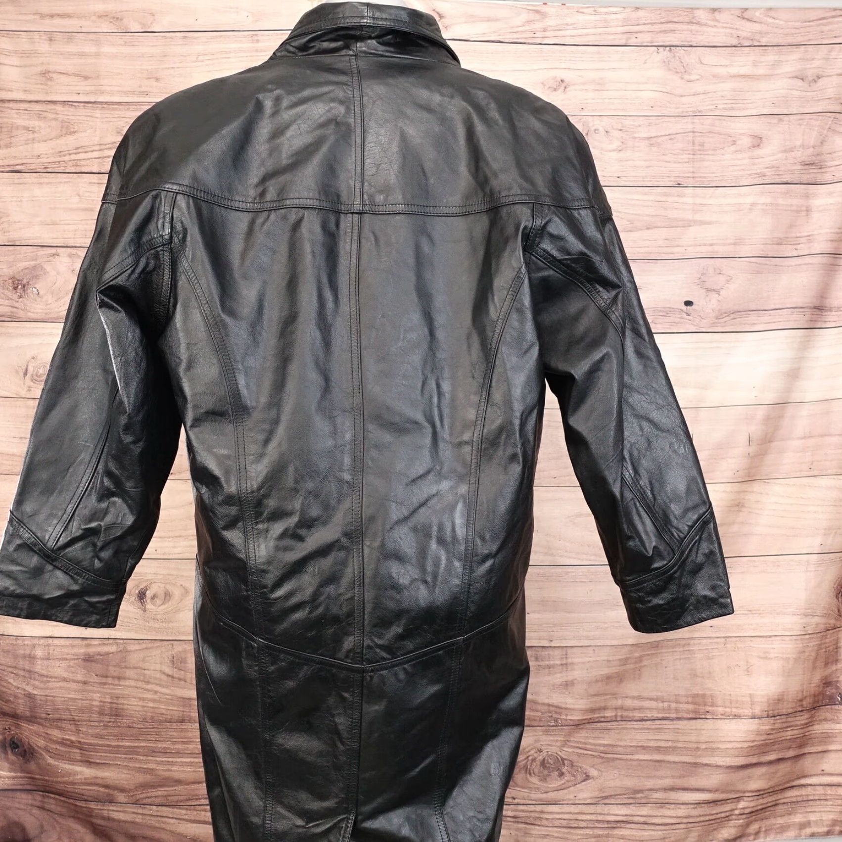 Vintage VINTAGE Wilsons Leather Women Coat Trench Size S Small Black 24.5" Pit-to-Pit 48" Length Mens Womens Girls Boys? Size S / US 4 / IT 40 - 4 Thumbnail