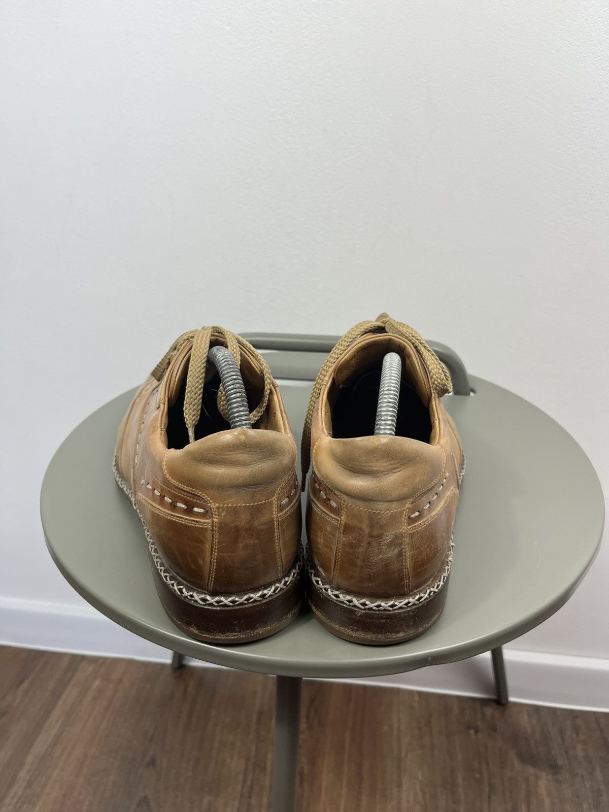 Leather Vintage Tan Leather Lace Up Shoes Hand Stitched Dress EU 42 Size US 9 / EU 42 - 5 Thumbnail