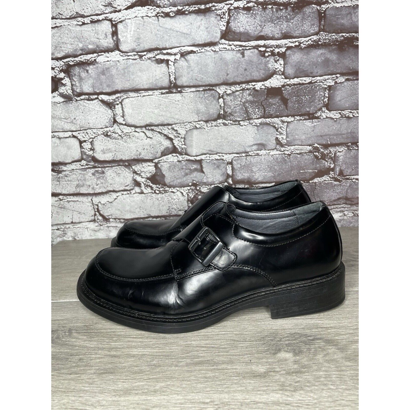 G.H. Bass & Co. Bass Waterproof Equity Black Leather Monk Strap Buckle Loafe Size US 9.5 / EU 42-43 - 6 Thumbnail
