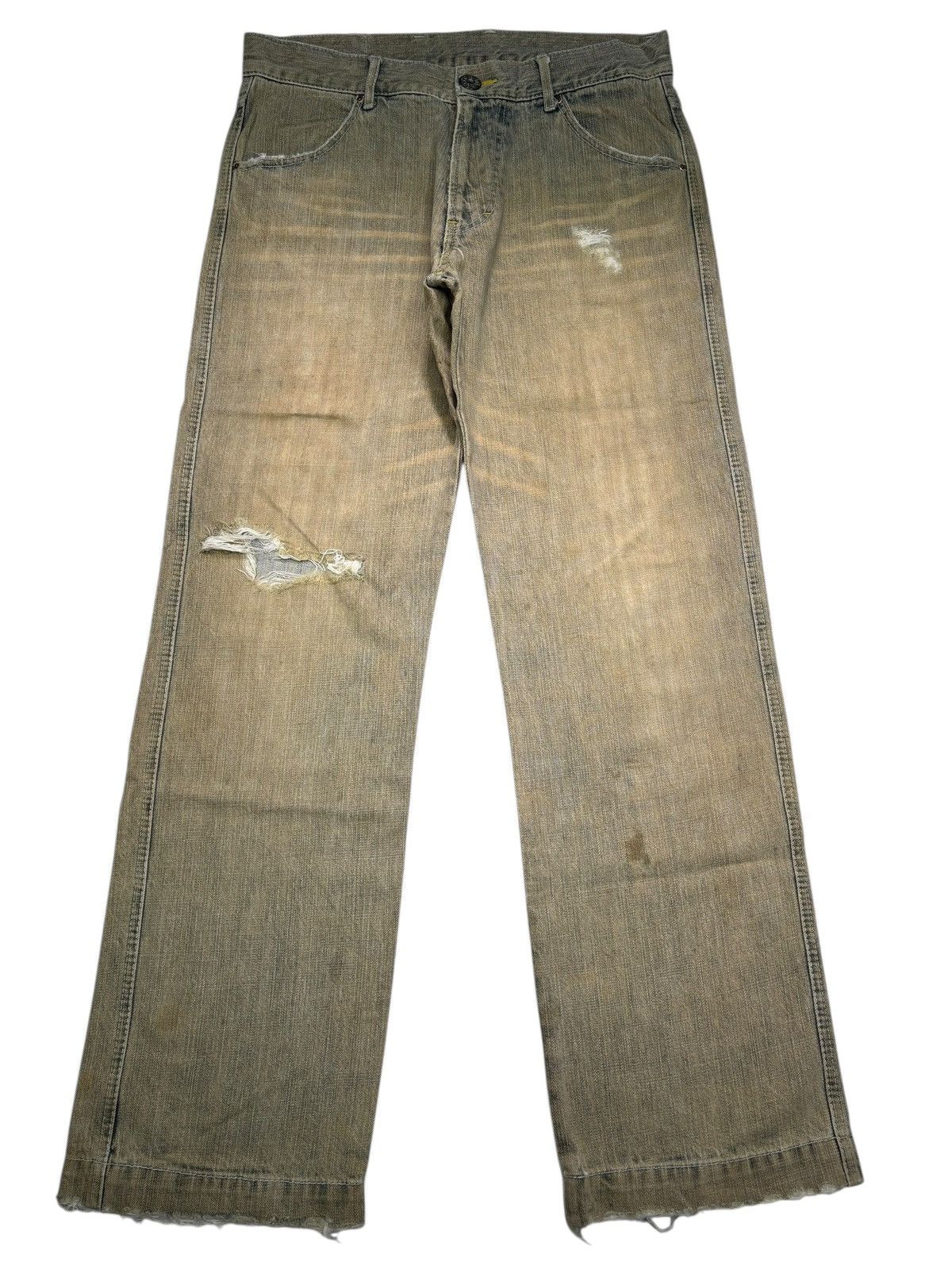 COCOLULU THRASHED MUD WASH DISTRESS BAGGY JEANS