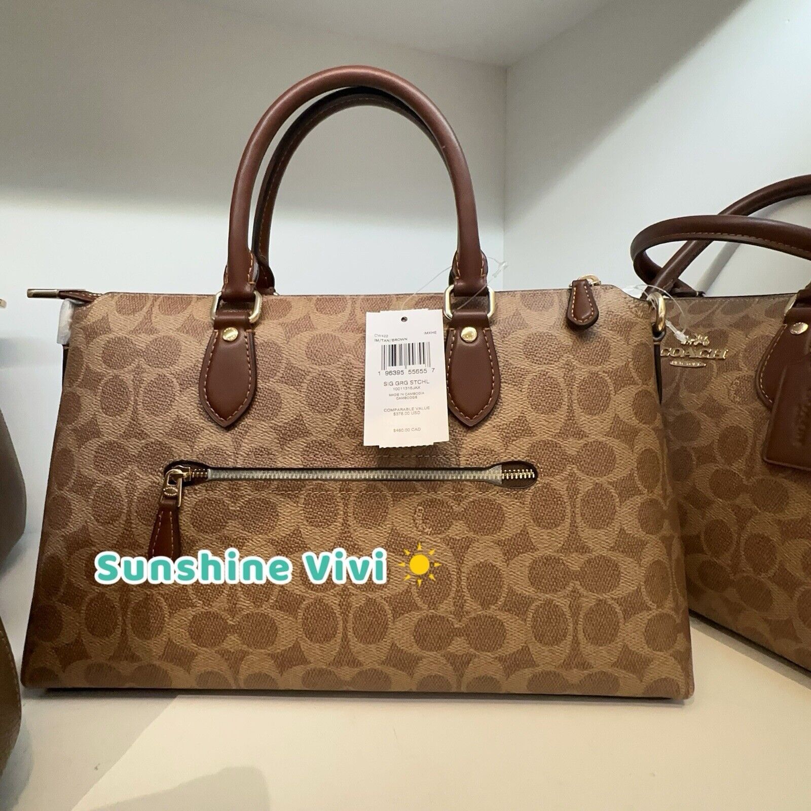 Coach NWT Coach Georgia Satchel Bag In Signature Canvas CW422 Size ONE SIZE - 2 Thumbnail