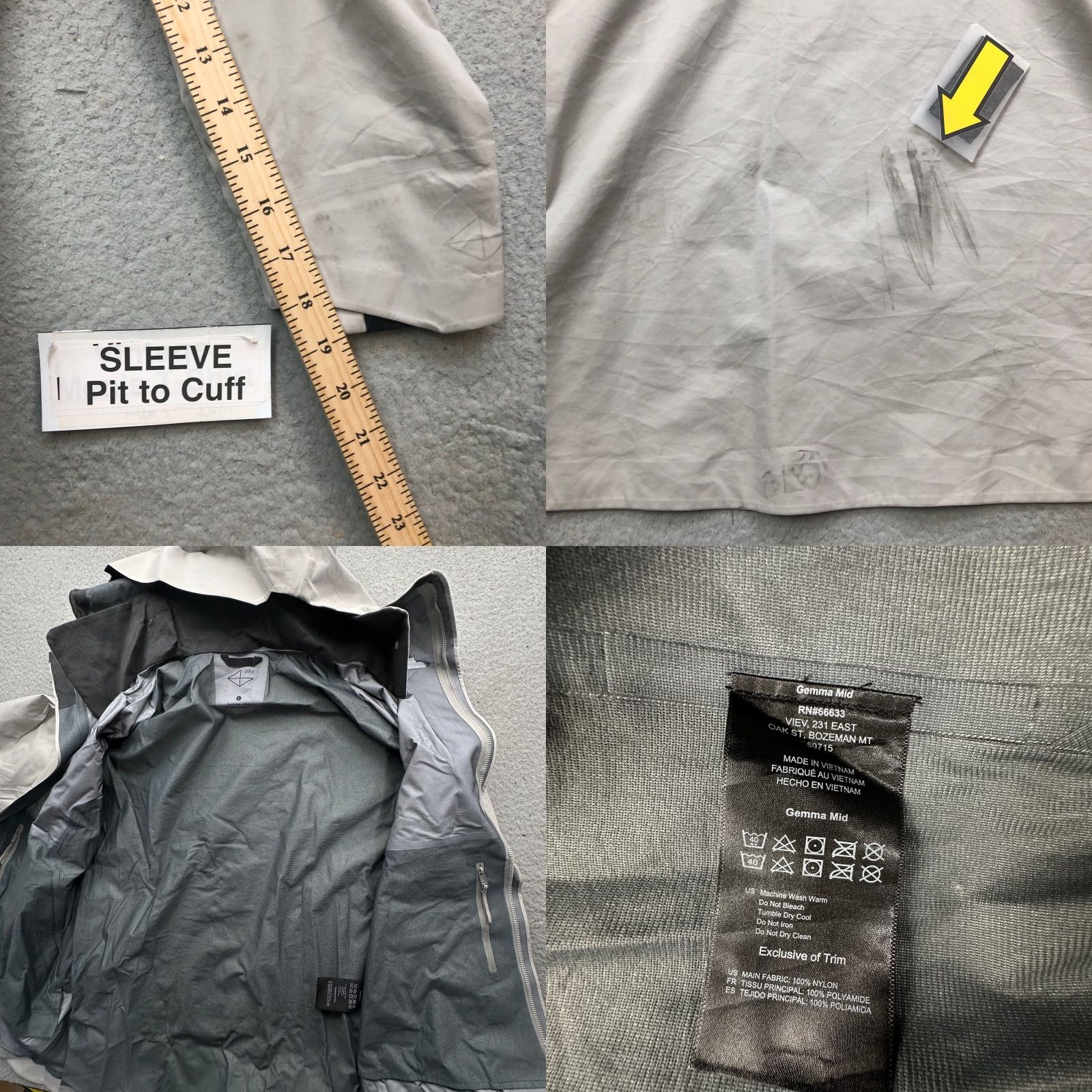 Vintage VIEV Gemma Mid Gore-Tex Lined Rain Coat Jacket Hoodie Womens Large Gray Pockets Ski Jacket Size L / US 10 / IT 46 - 8 Thumbnail