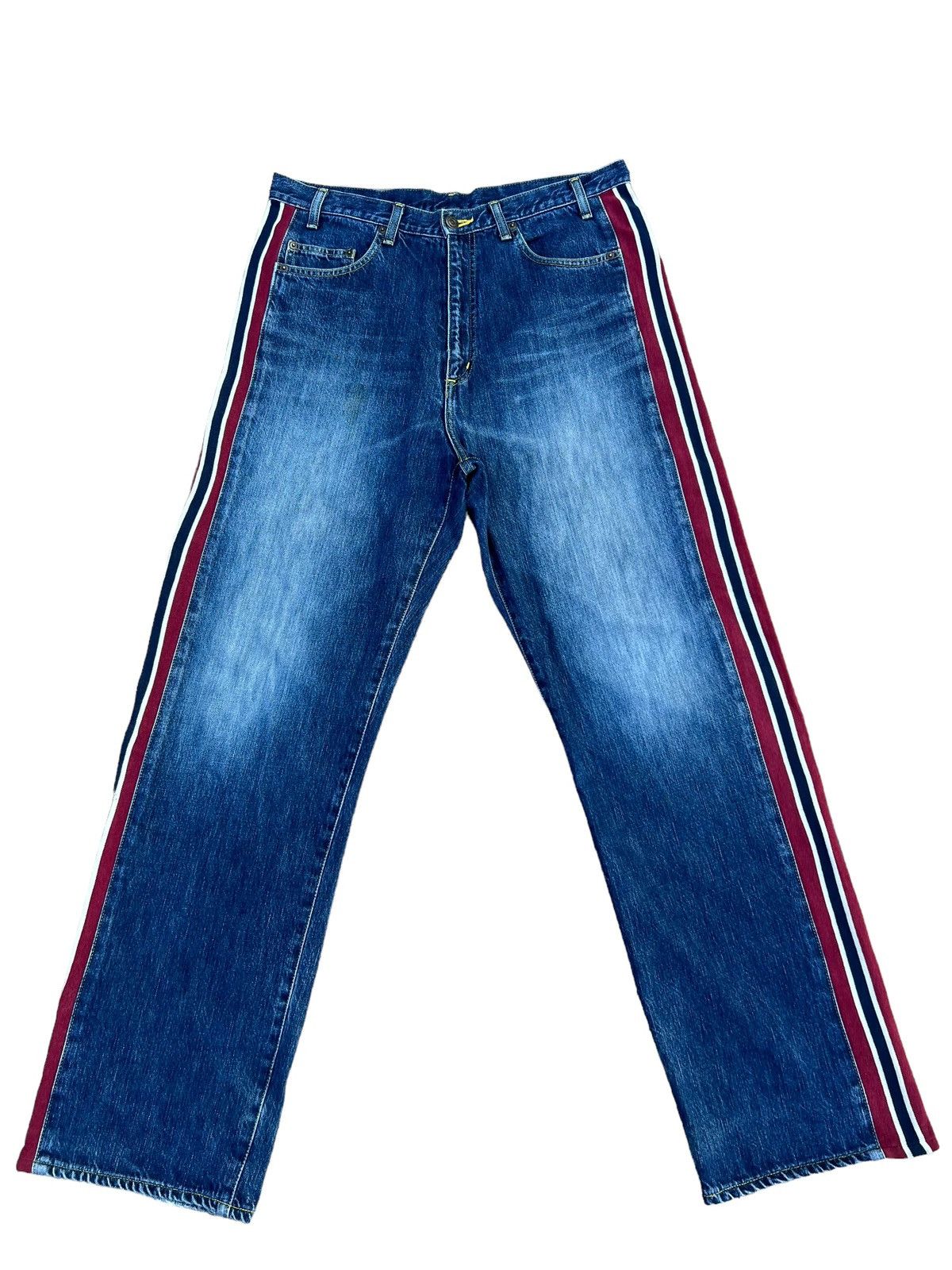 Swagger × Vintage Vintage Swagger Japan Side Striped Denim Hybrid Jeans Size US 32 / EU 48 - 1 Thumbnail