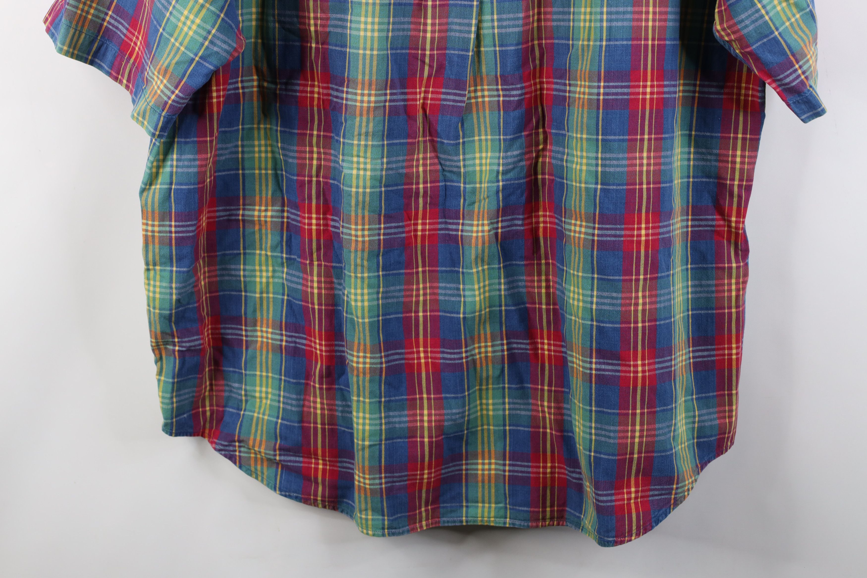 Vintage Vintage 90s Streetwear Canvas Madras Plaid Button Down Shirt Size US L / EU 52-54 / 3 - 12 Thumbnail