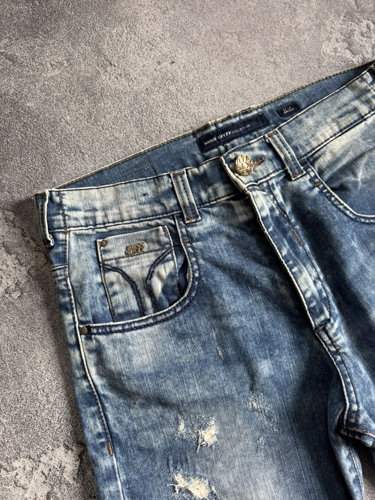Miss Sixty Vintage Miss Sixty Jeans Y2K Style Speed Distressed Denim Size 28" / US 6 / IT 42 - 7 Thumbnail