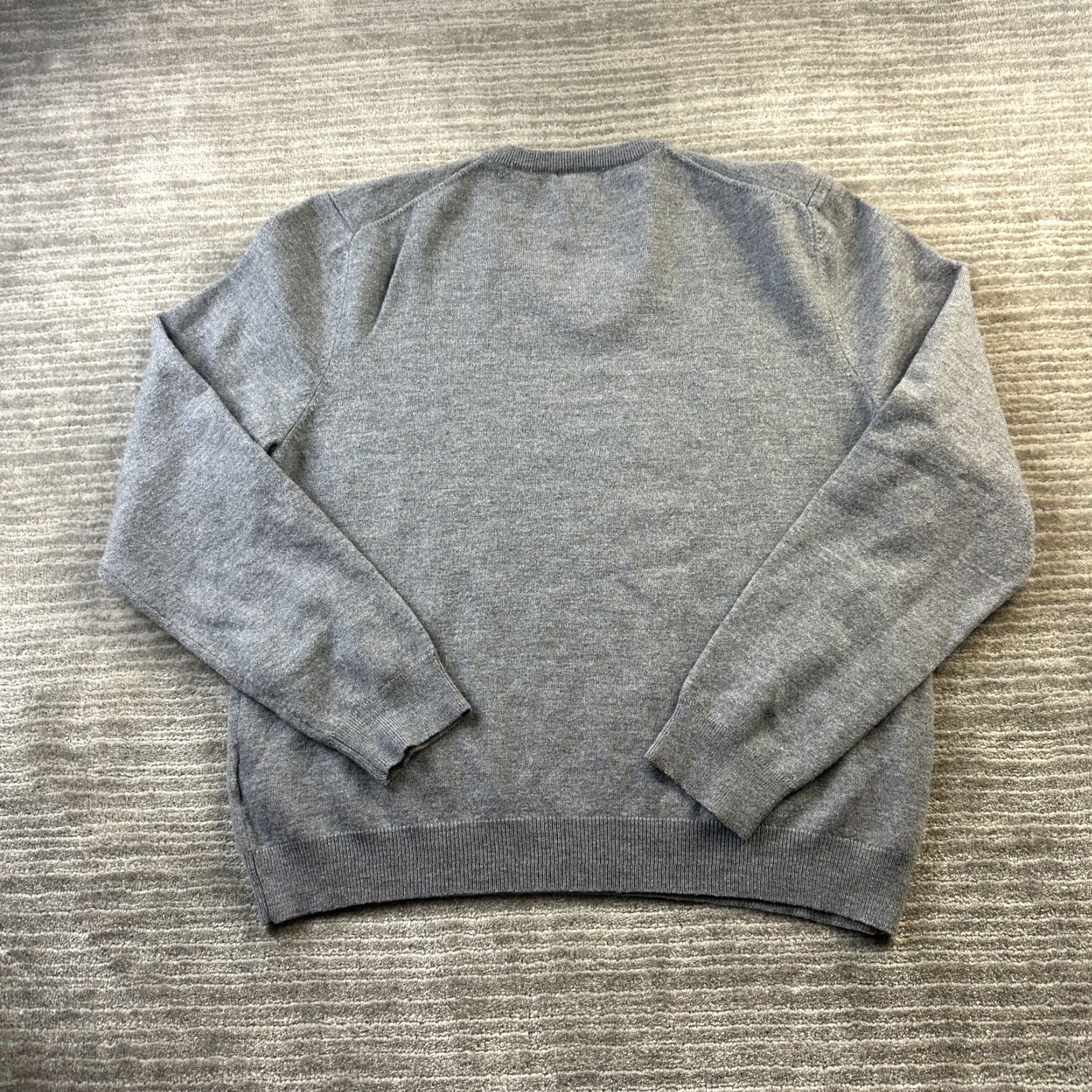 Brooks Brothers Brooks Brothers Sweater Mens Large Gray Merino Wool Blend Logo Pullover V-Neck Knit Cardigan All Seasons Classic Size US L / EU 52-54 / 3 - 2 Thumbnail