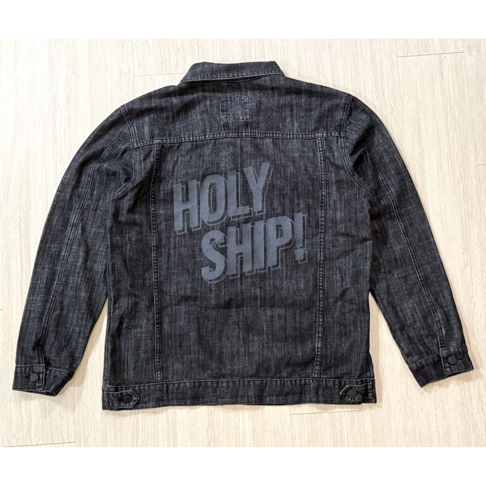 Denime VINTAGE NWT Holy Ship ‘13.0 (2019)’ Denim Jacket Large Griz Green Velvet Rusko Malaa EDM Jacket Mens Fashion EDM Party/Vintage Denim Jacket L Black Size US L / EU 52-54 / 3 - 2 Thumbnail