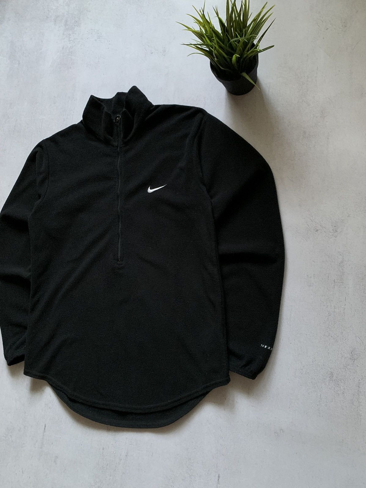 Nike × Vintage Vintage Nike Fleece Anorak Jacket Sweatshirt Black Y2K 90s Size US S / EU 44-46 / 1 - 2 Thumbnail