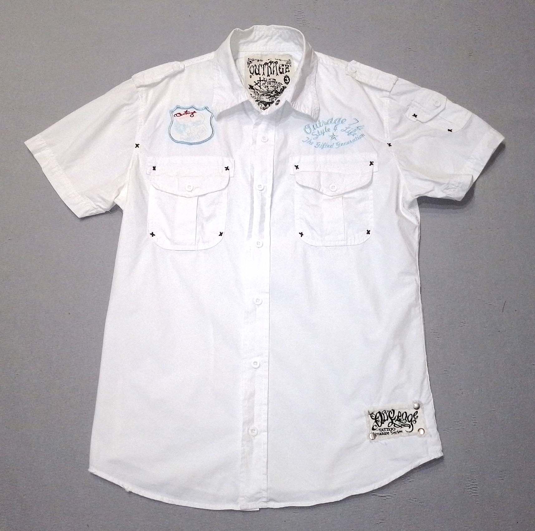 Other Outrage Tattoo Series White Short Sleeve Shirt Size M Size US M / EU 48-50 / 2 - 3 Thumbnail