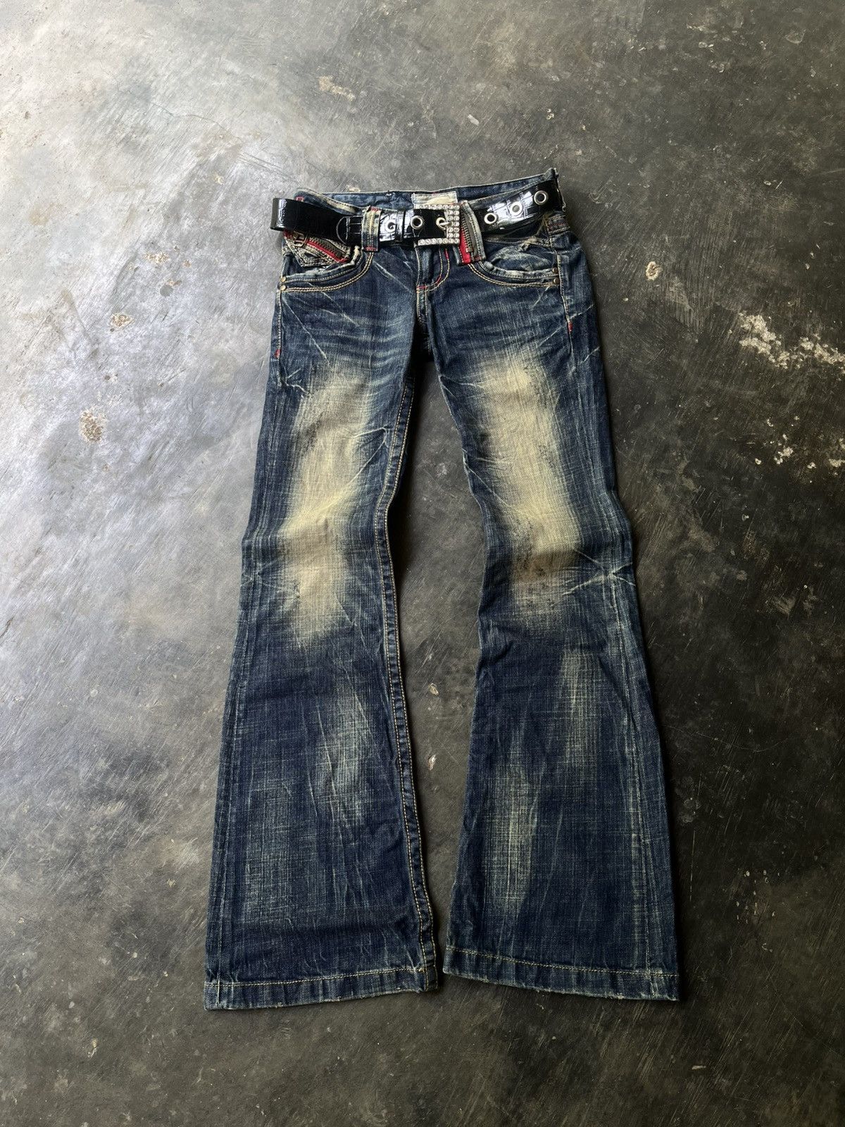 14th Addiction 💀Y2k Washet Lolita Flared Jeans💀 Size 28" / US 6 / IT 42 - 1 Thumbnail