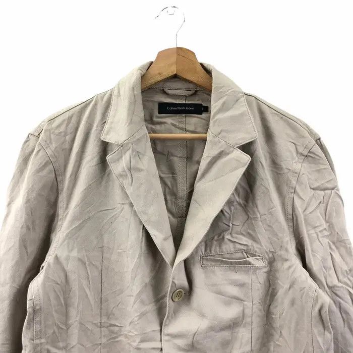 Calvin Klein Vtg CK CALVIN KLEIN Jeans 3 Button Cotton Blazer Coat Size L / US 10 / IT 46 - 2 Thumbnail