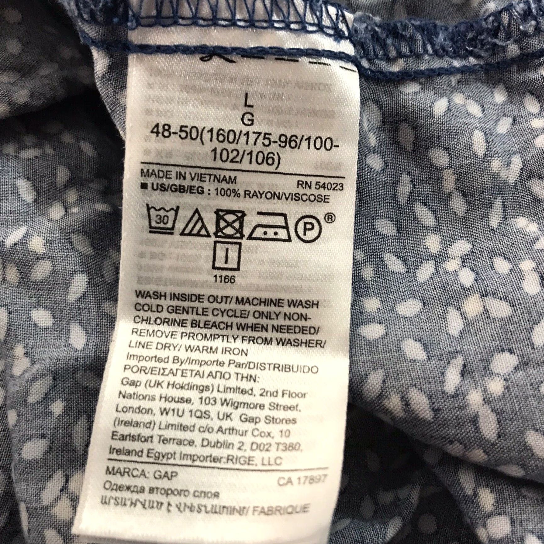 Gap Gap Women's Sleeveless Shift Dress L Blue/White Rayon Knee-Length Summer Casual Modern Size L / US 10 / IT 46 - 6 Thumbnail
