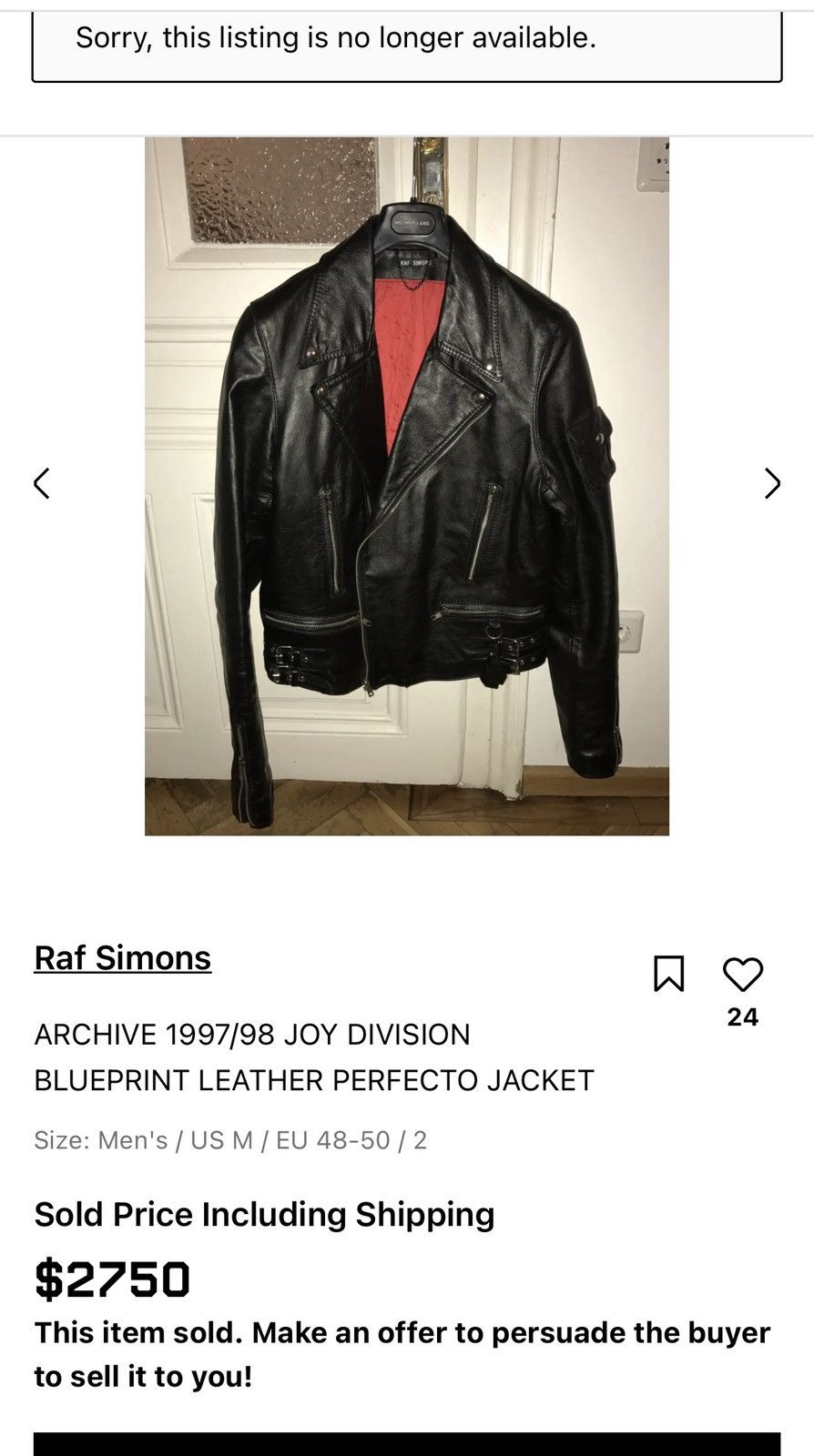 Raf Simons Raf Simons 1997 Studded Leather Biker Jacket Size US S / EU 44-46 / 1 - 12 Thumbnail