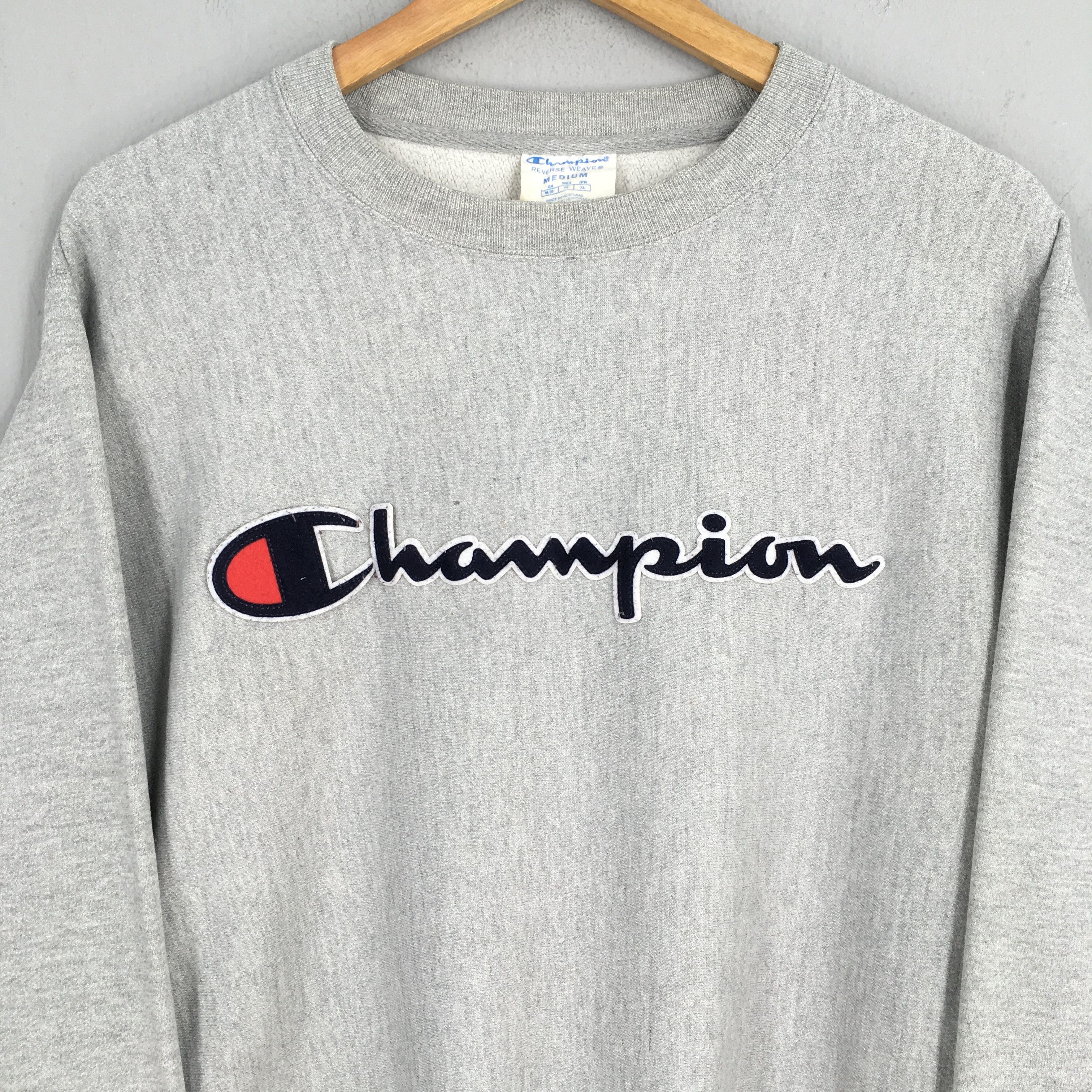 Champion × Vintage Vintage 90s Champion Reverse Weave Gray Sweatshirt Medium Size US M / EU 48-50 / 2 - 2 Thumbnail