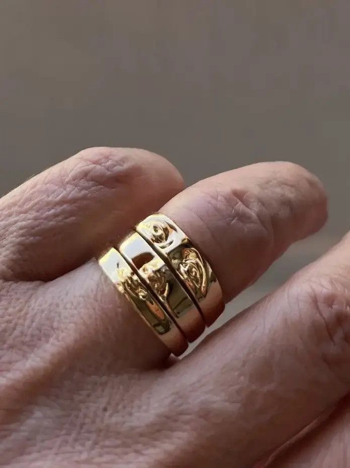 Jewelry Aesthetic Vintage Eye Gold Rings Size ONE SIZE - 5 Thumbnail