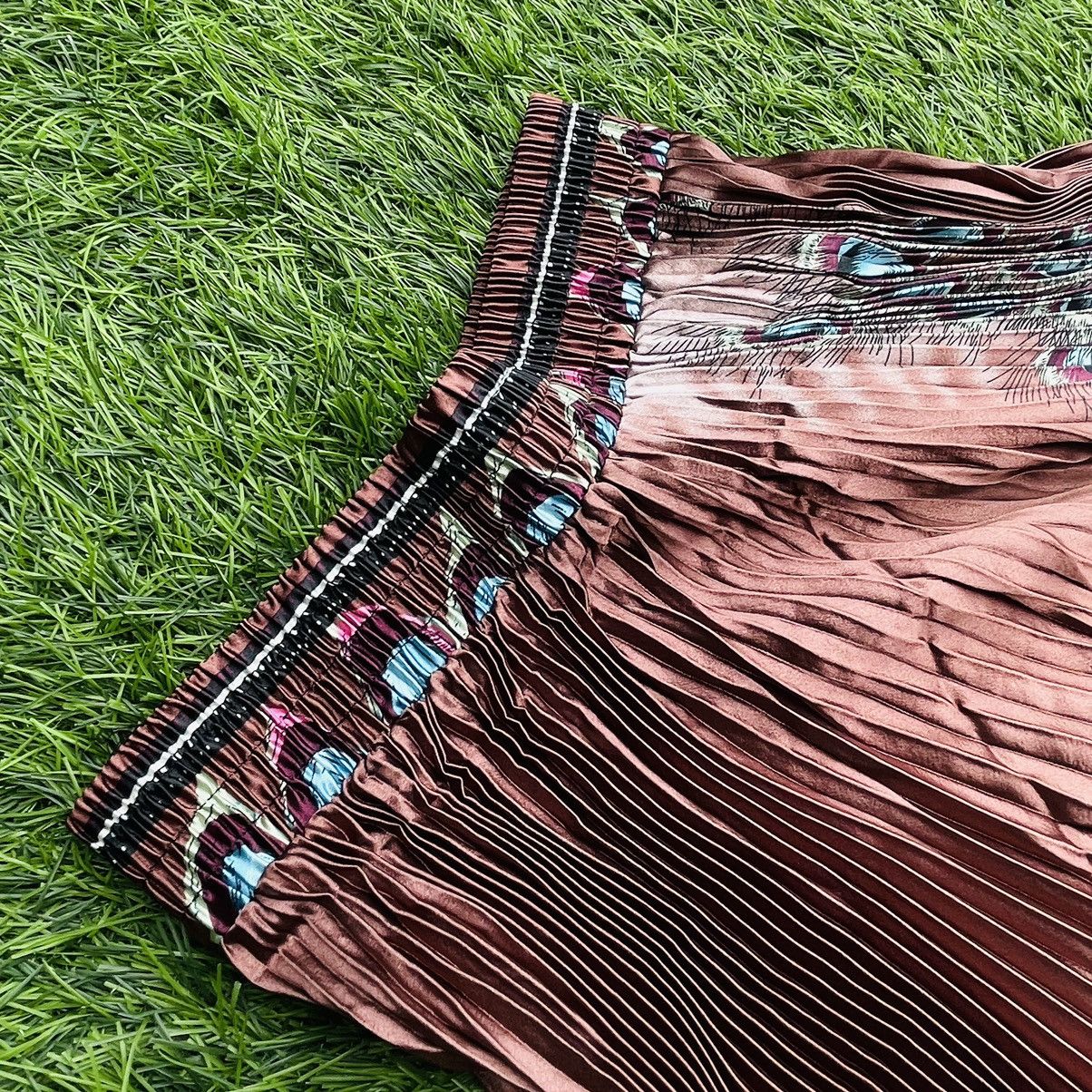 20471120 × Seditionaries Pleated Peafowl Silk Maxi Skirt Size 28" / US 6 / IT 42 - 5 Thumbnail