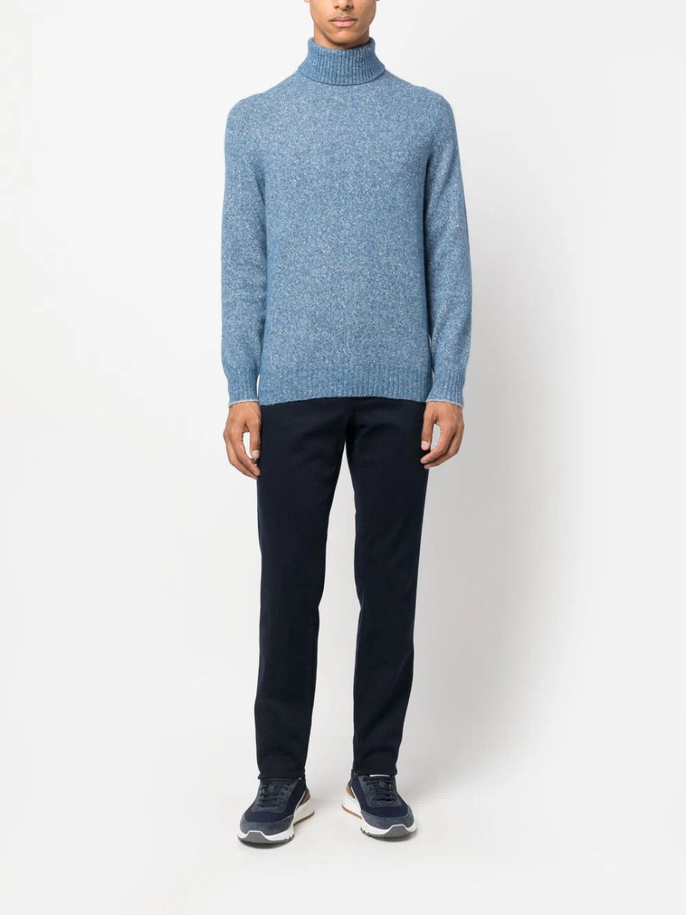 Brunello Cucinelli o1w1db10924 Turtleneck in Light Blue Size US XXL / EU 58 / 5 - 3 Thumbnail