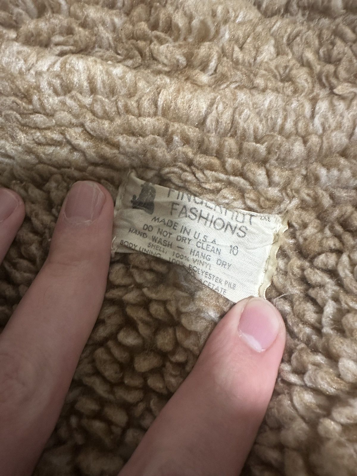 Vintage 1970s Fingerhut Fashions Faux Suedue Shearling Coat Size L / US 10 / IT 46 - 5 Thumbnail