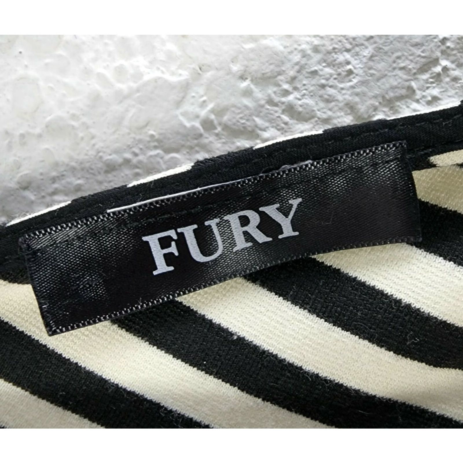 Vintage Fury Women's Cream & Black Stripe Open Back Flare Dress Shirt Dress S-M Black Womens Stripe Open Back Flare Dress Cotton Blend Size S / US 4 / IT 40 - 4 Thumbnail
