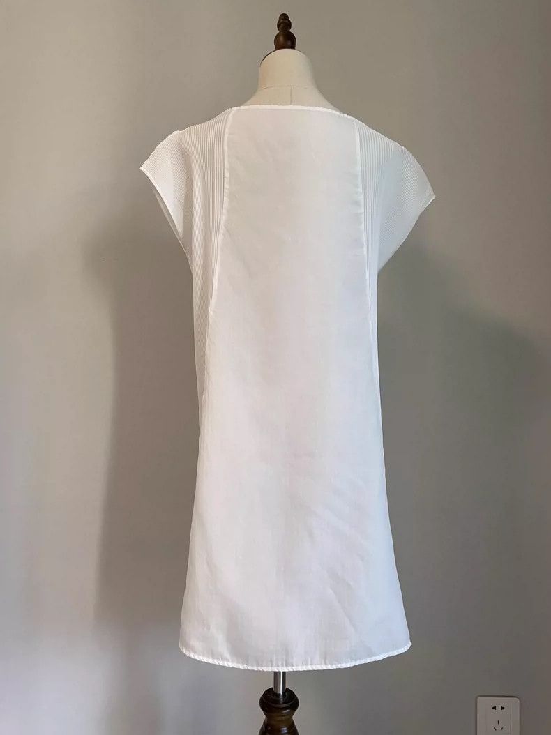 Issey Miyake issey miyake size:2 Long white short-sleeved shirt Size XXS / US 00 / IT 34 - 4 Thumbnail