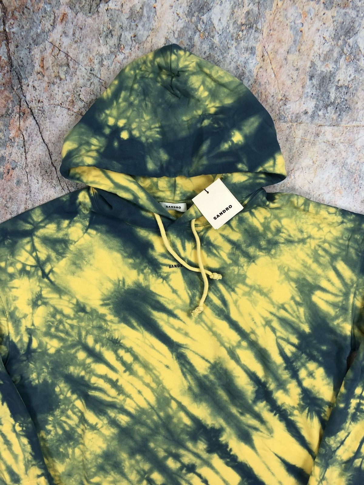 image of Sandro Tie Die New Hoodie in Green/Yellow, Men's (Size Medium)