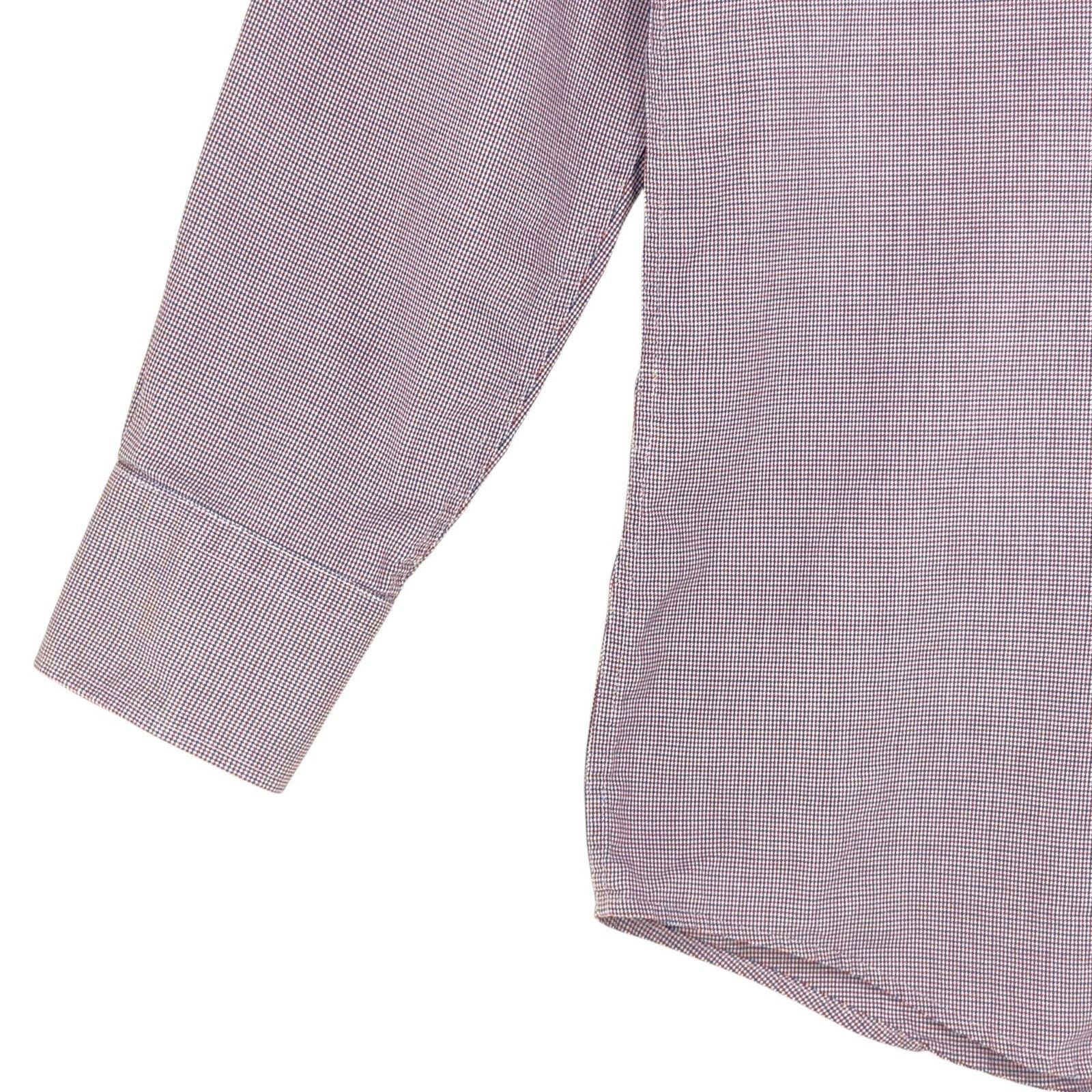 Hugo Boss Hugo Boss Dress Shirt 5.5 39 Slim Fit Purple Micro Check Size US M / EU 48-50 / 2 - 4 Thumbnail