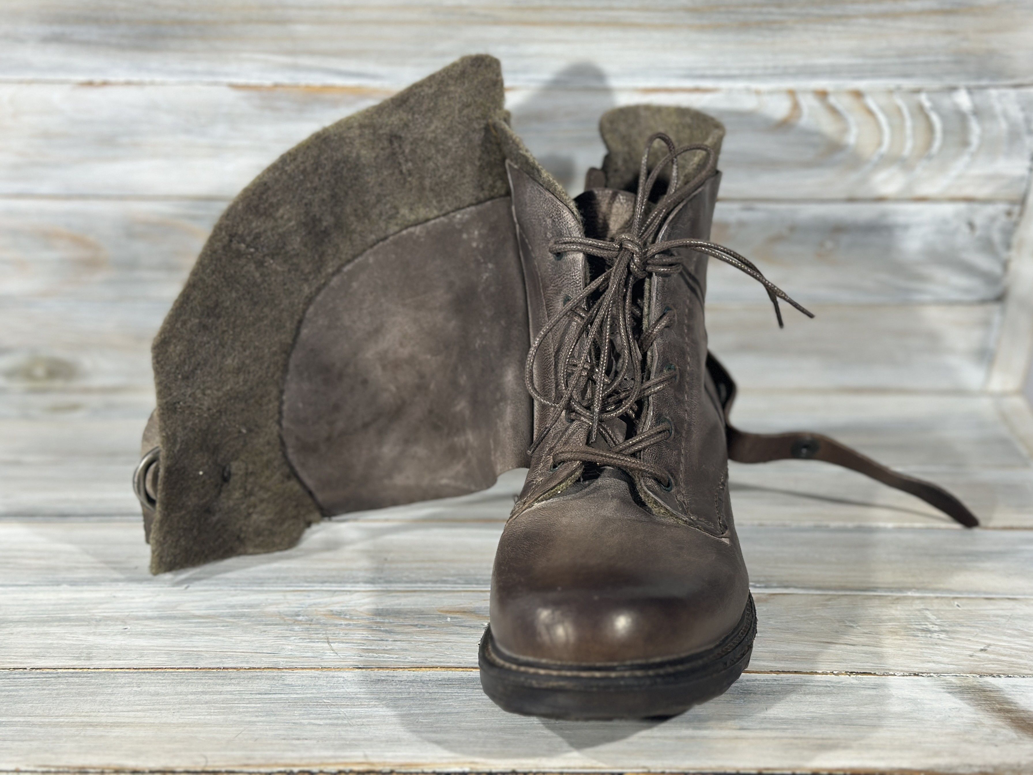 A.S.98 A.S.98 Lace Up Zip Leather Boots Made In Italy Luxury Brand Size US 9 / IT 39 - 10 Thumbnail
