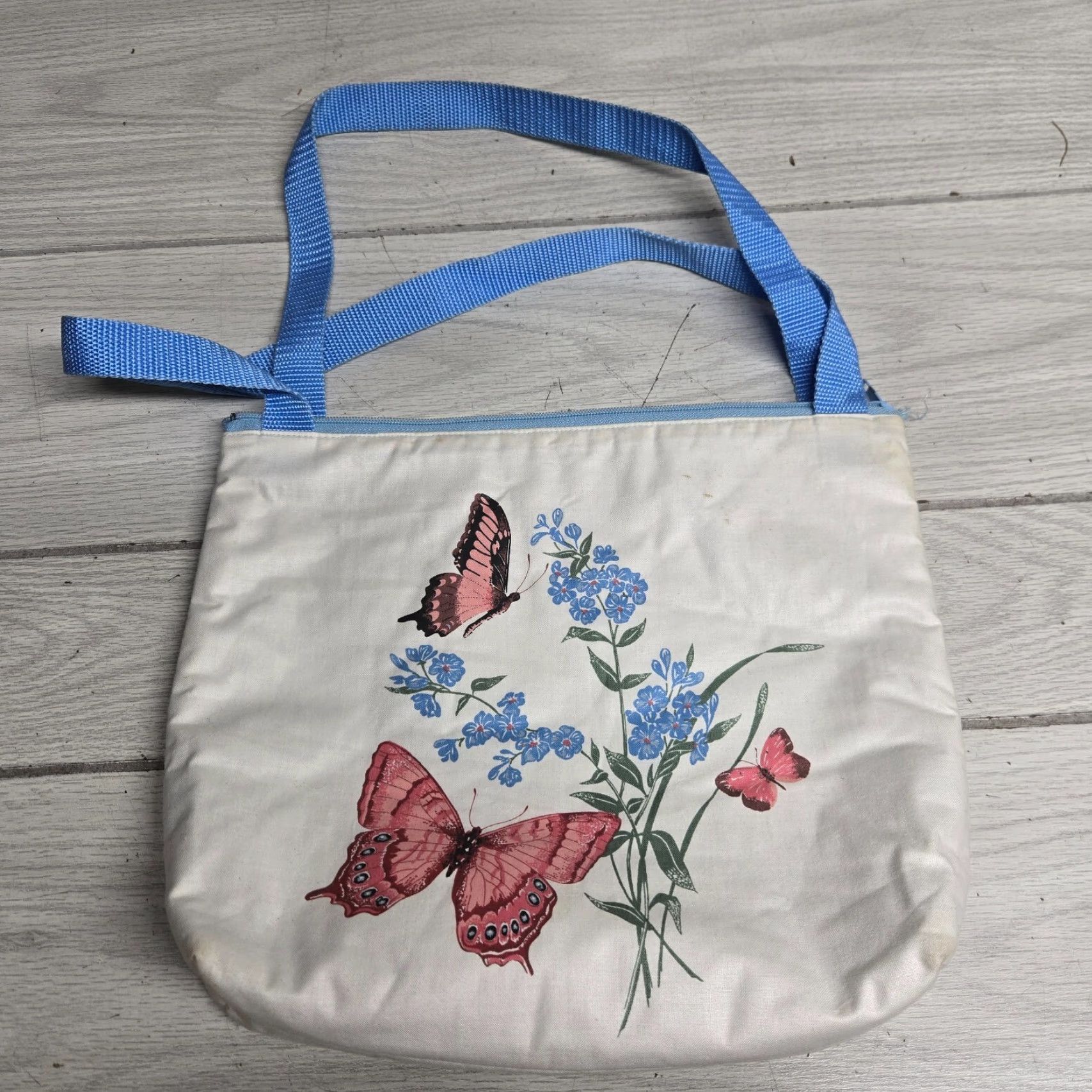 Doublet Butterfly White Travel Satchel Multicolor Double Handle Tote Bag Size ONE SIZE - 2 Thumbnail