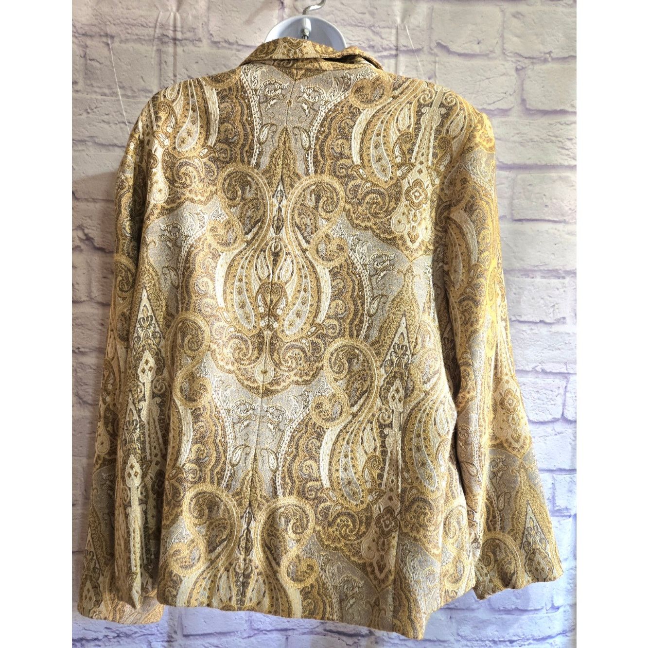 Other Coldwater Creek Gold Paisley Single Button Blazer 1X Plus Size XXL / US 16-18 / IT 52-54 - 5 Thumbnail